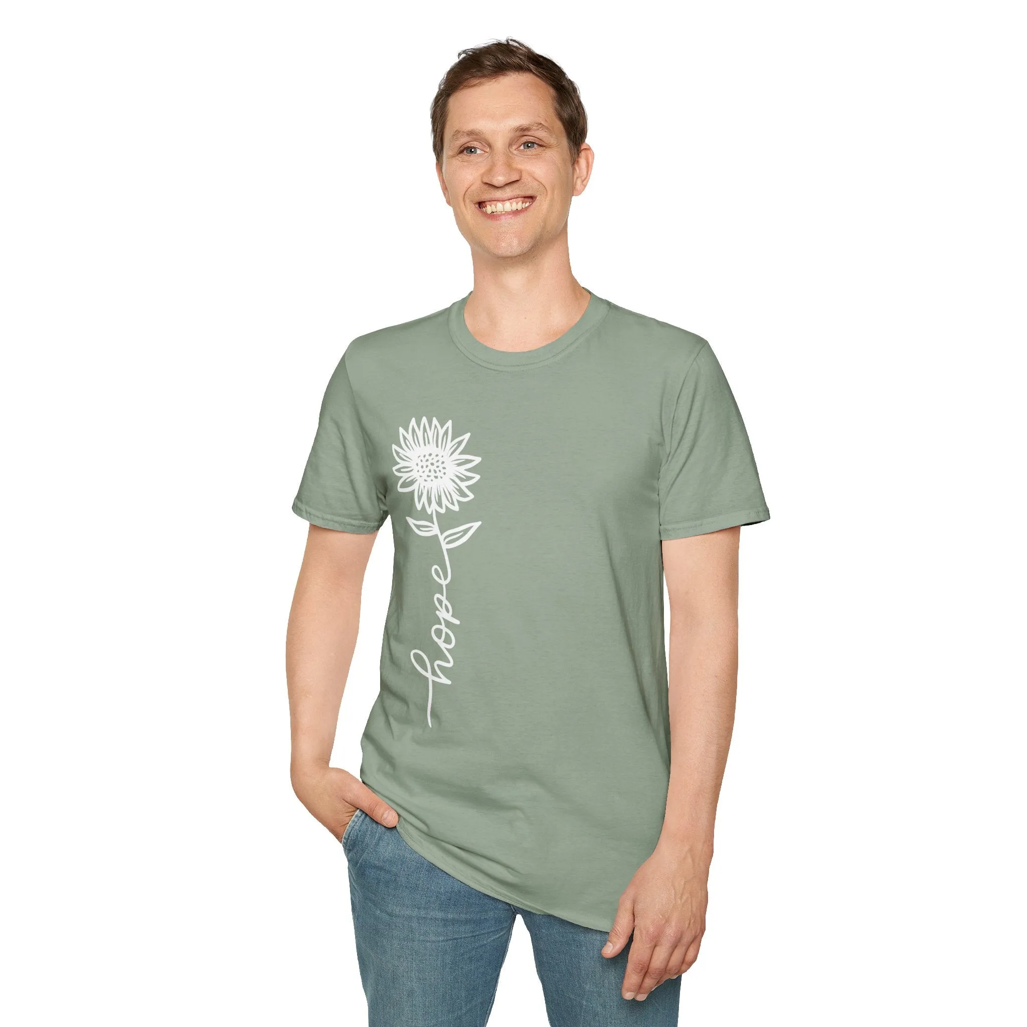 Hope-Inspired Unisex Softstyle T-Shirt - Floral Design for Everyday Wear