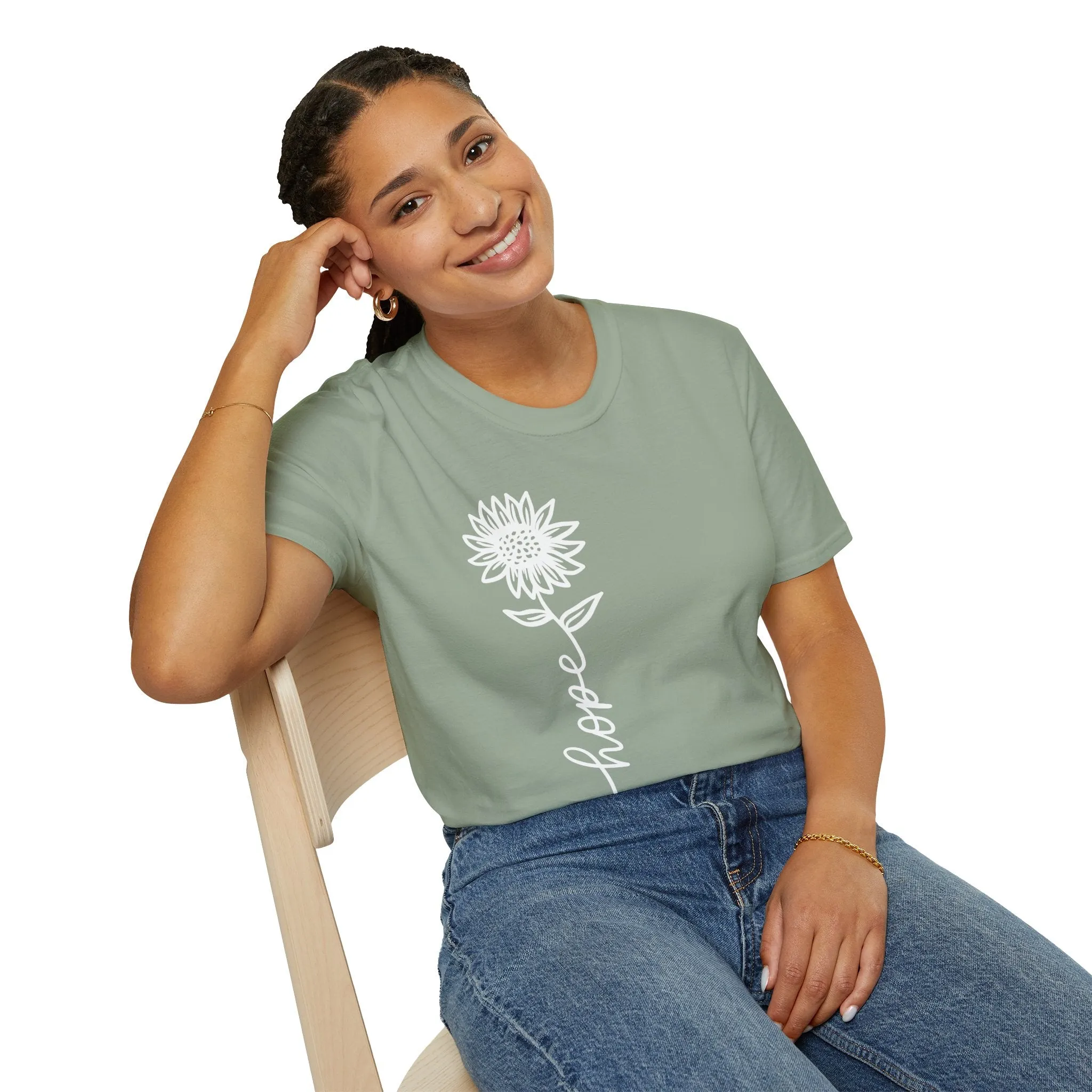 Hope-Inspired Unisex Softstyle T-Shirt - Floral Design for Everyday Wear