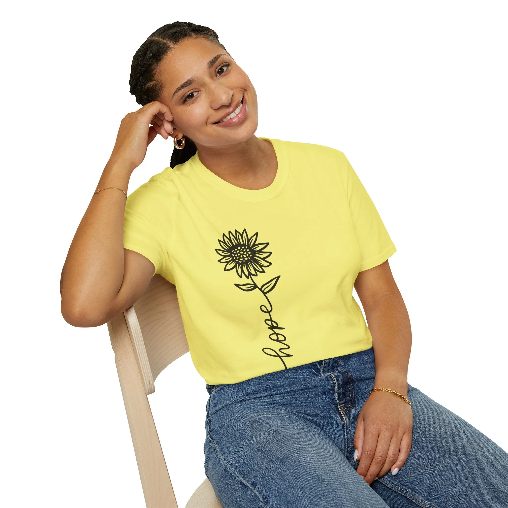 Hope-Inspired Unisex Softstyle T-Shirt - Floral Design for Everyday Wear