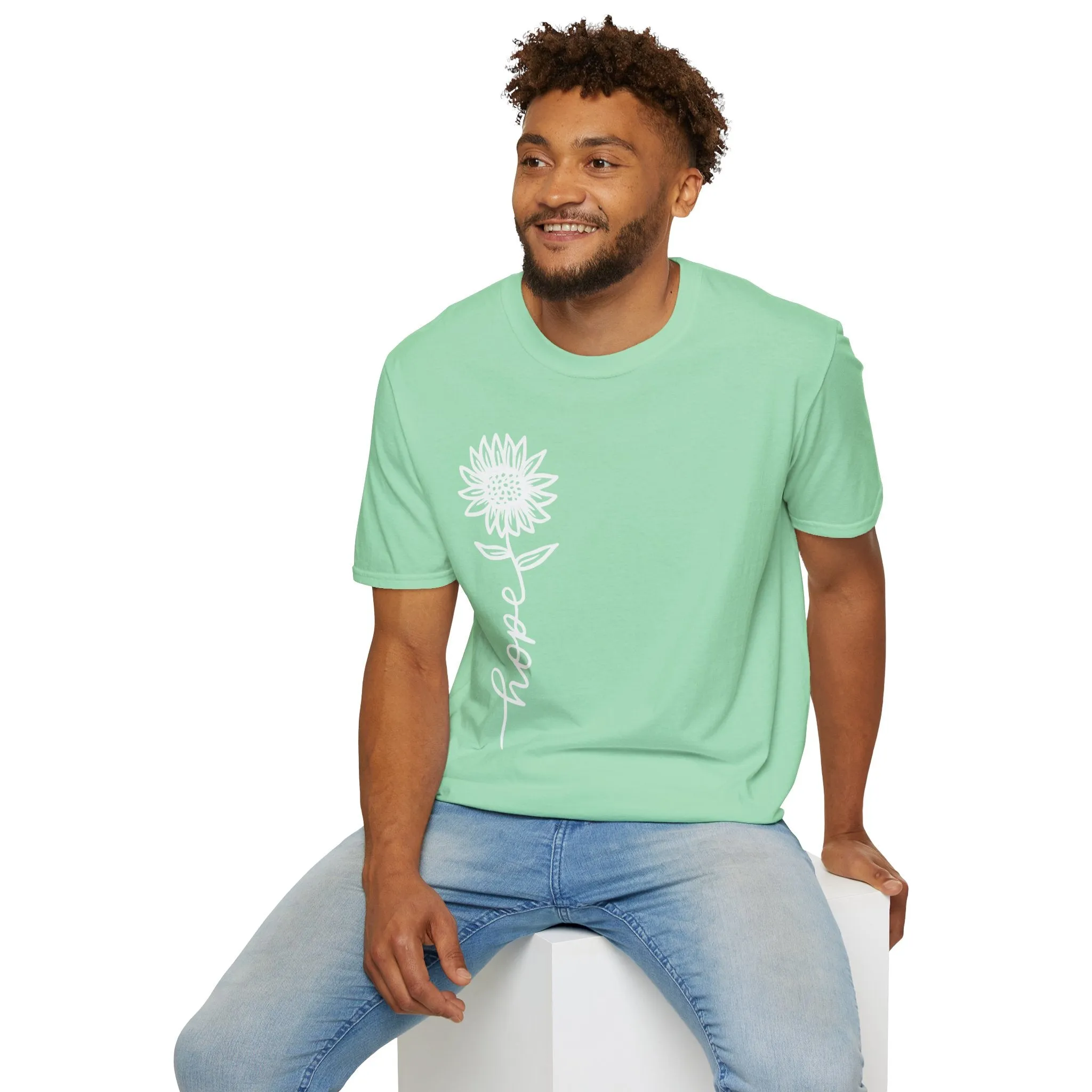 Hope-Inspired Unisex Softstyle T-Shirt - Floral Design for Everyday Wear