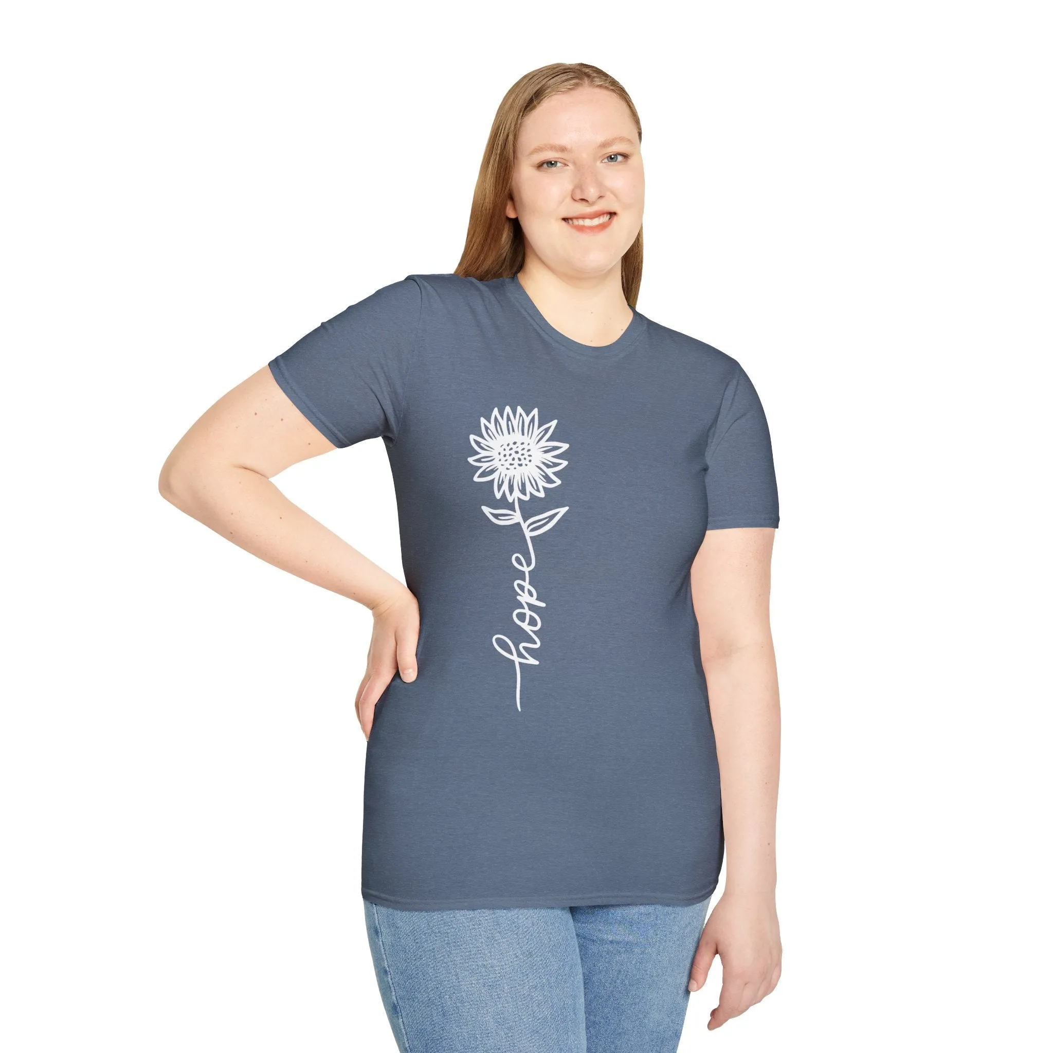 Hope-Inspired Unisex Softstyle T-Shirt - Floral Design for Everyday Wear