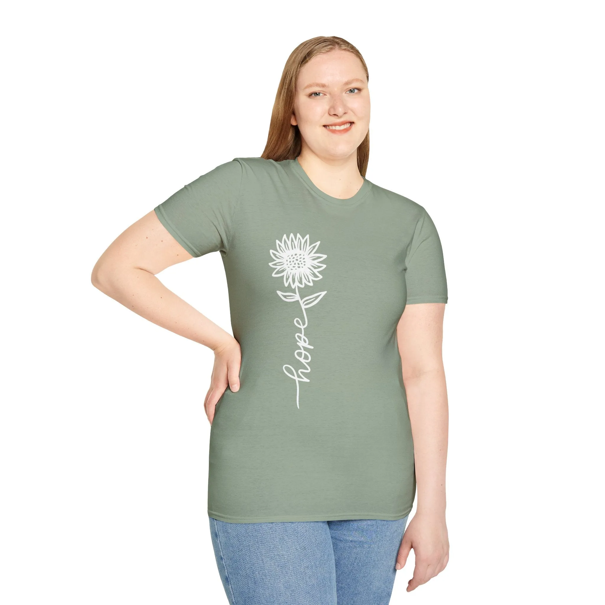 Hope-Inspired Unisex Softstyle T-Shirt - Floral Design for Everyday Wear