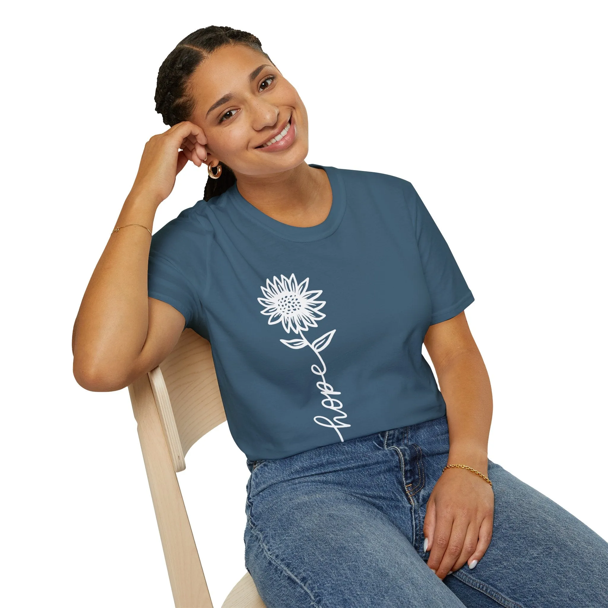Hope-Inspired Unisex Softstyle T-Shirt - Floral Design for Everyday Wear