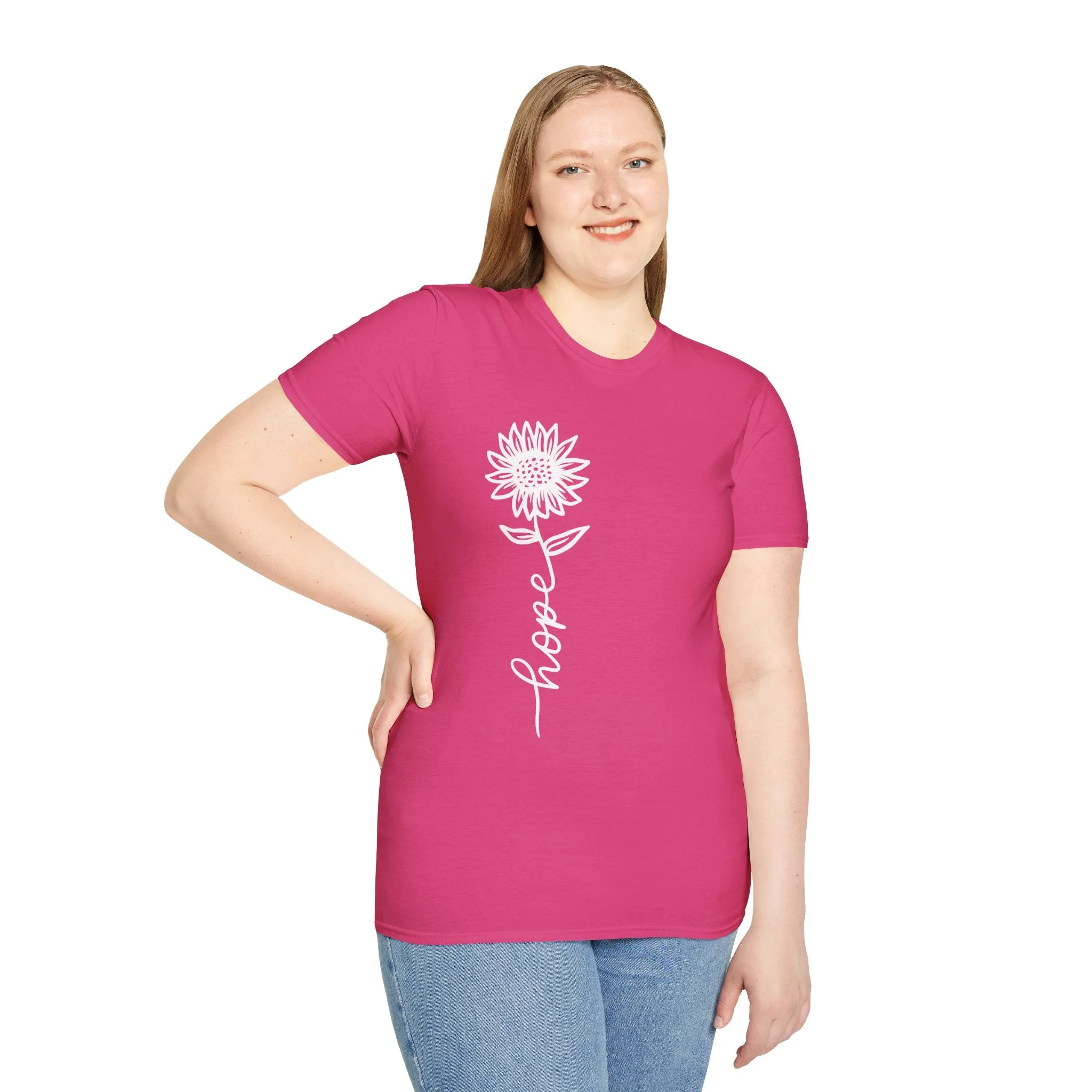 Hope-Inspired Unisex Softstyle T-Shirt - Floral Design for Everyday Wear