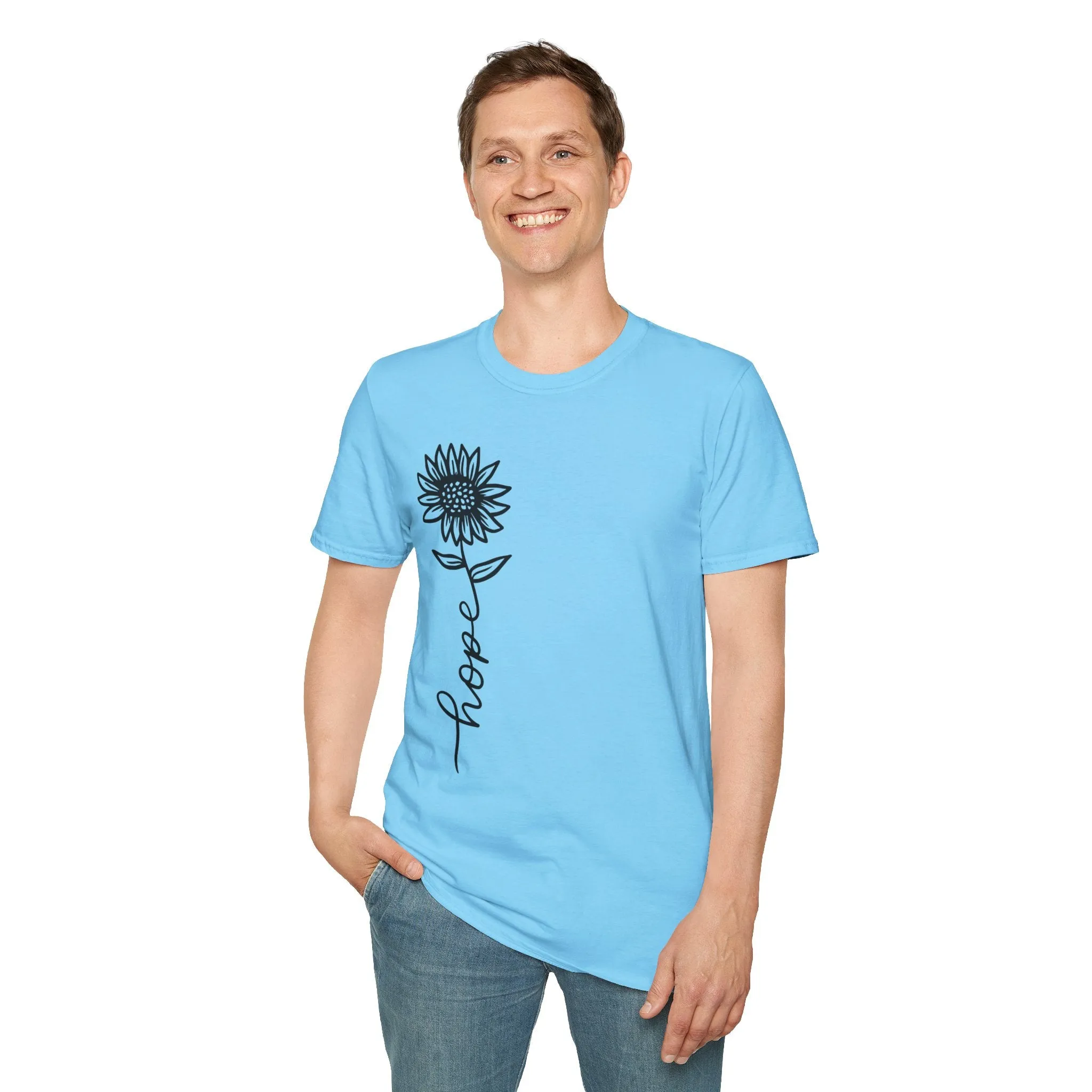 Hope-Inspired Unisex Softstyle T-Shirt - Floral Design for Everyday Wear