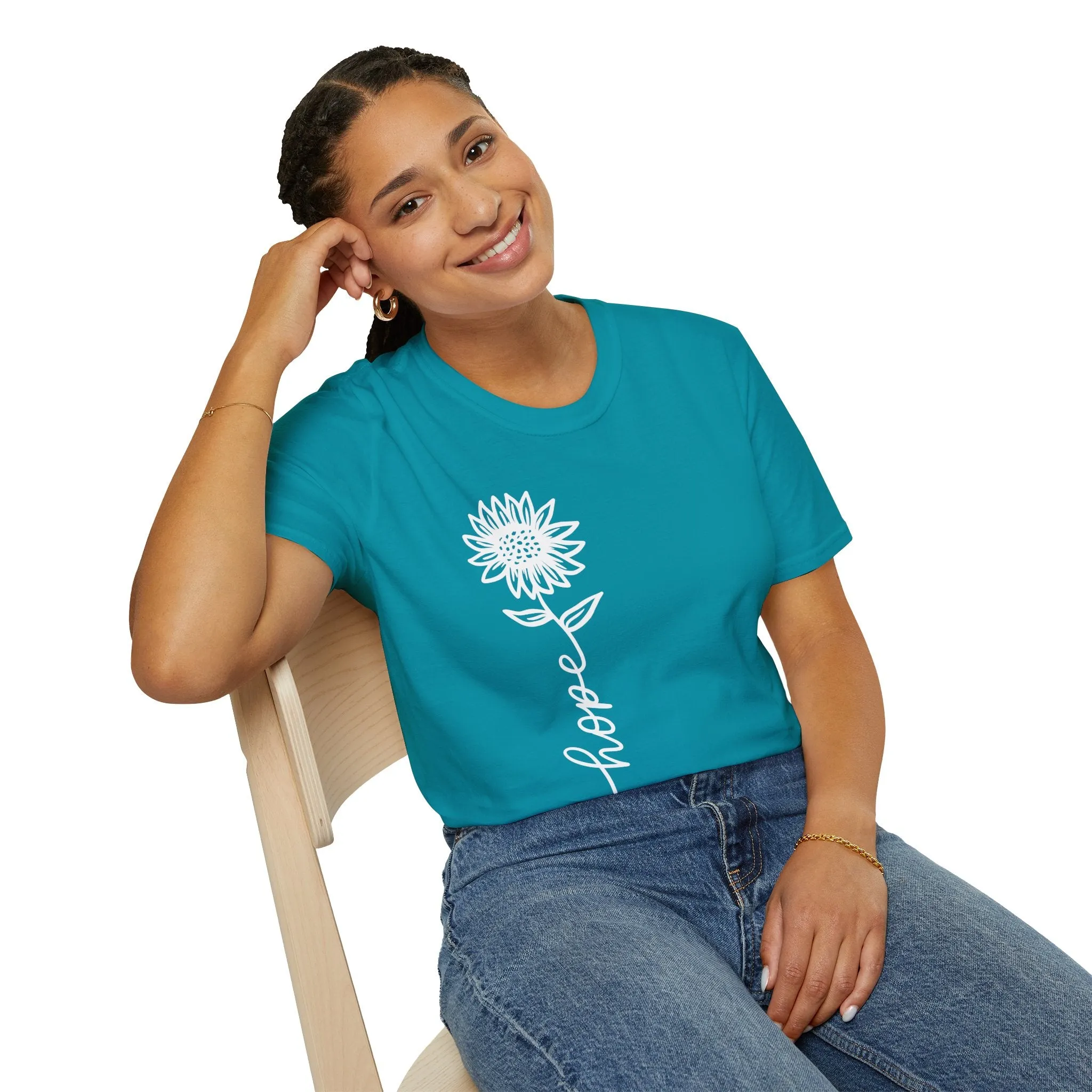 Hope-Inspired Unisex Softstyle T-Shirt - Floral Design for Everyday Wear