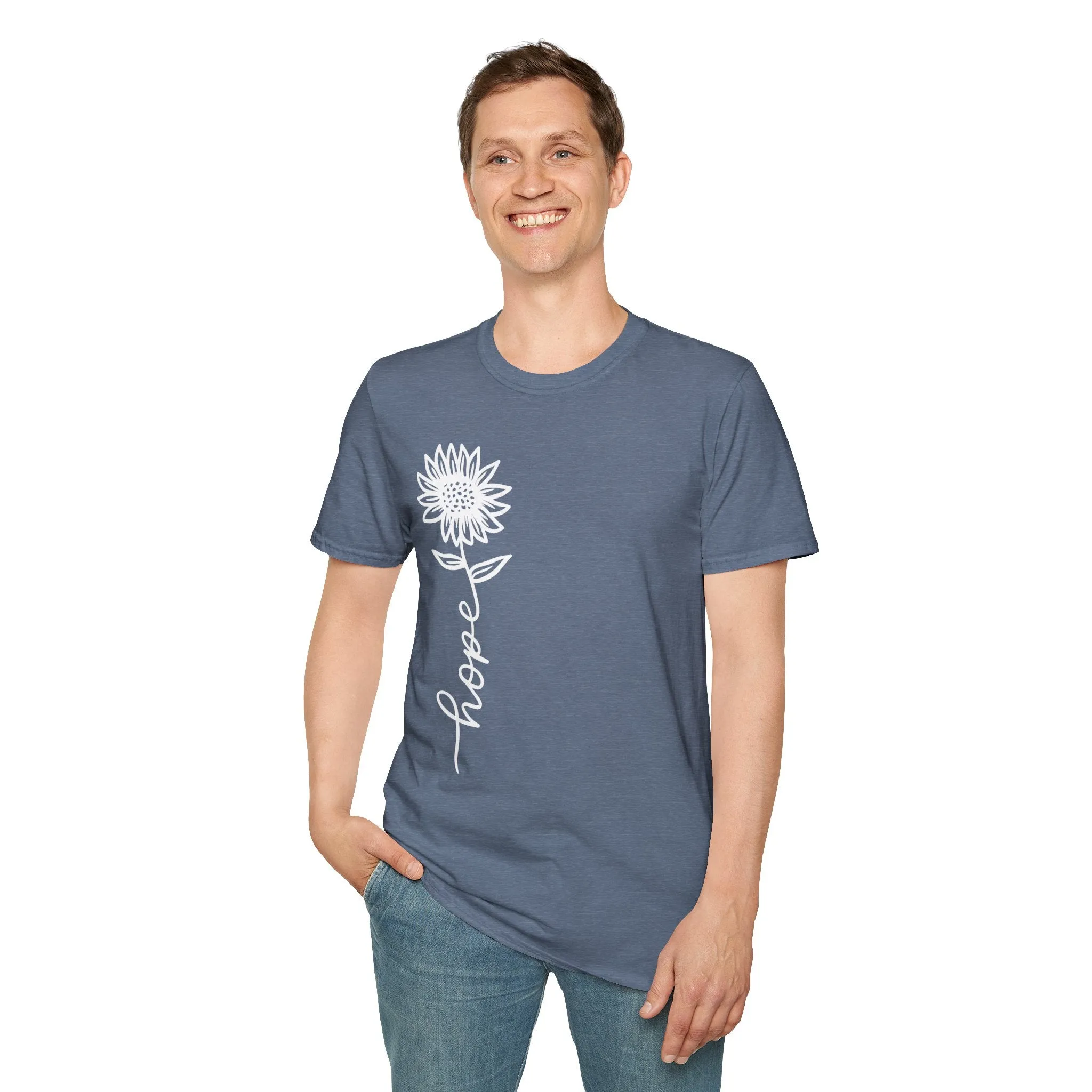 Hope-Inspired Unisex Softstyle T-Shirt - Floral Design for Everyday Wear