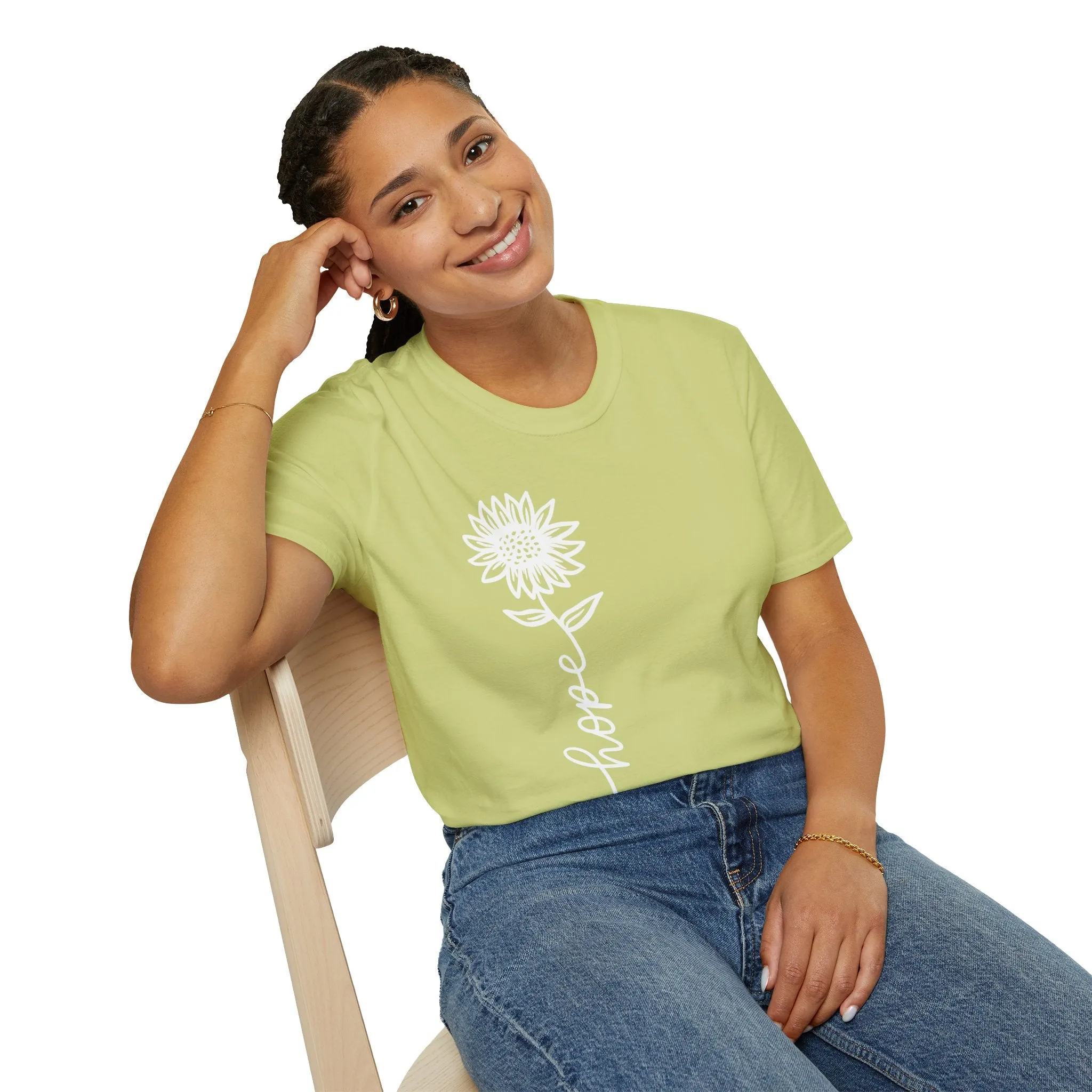 Hope-Inspired Unisex Softstyle T-Shirt - Floral Design for Everyday Wear