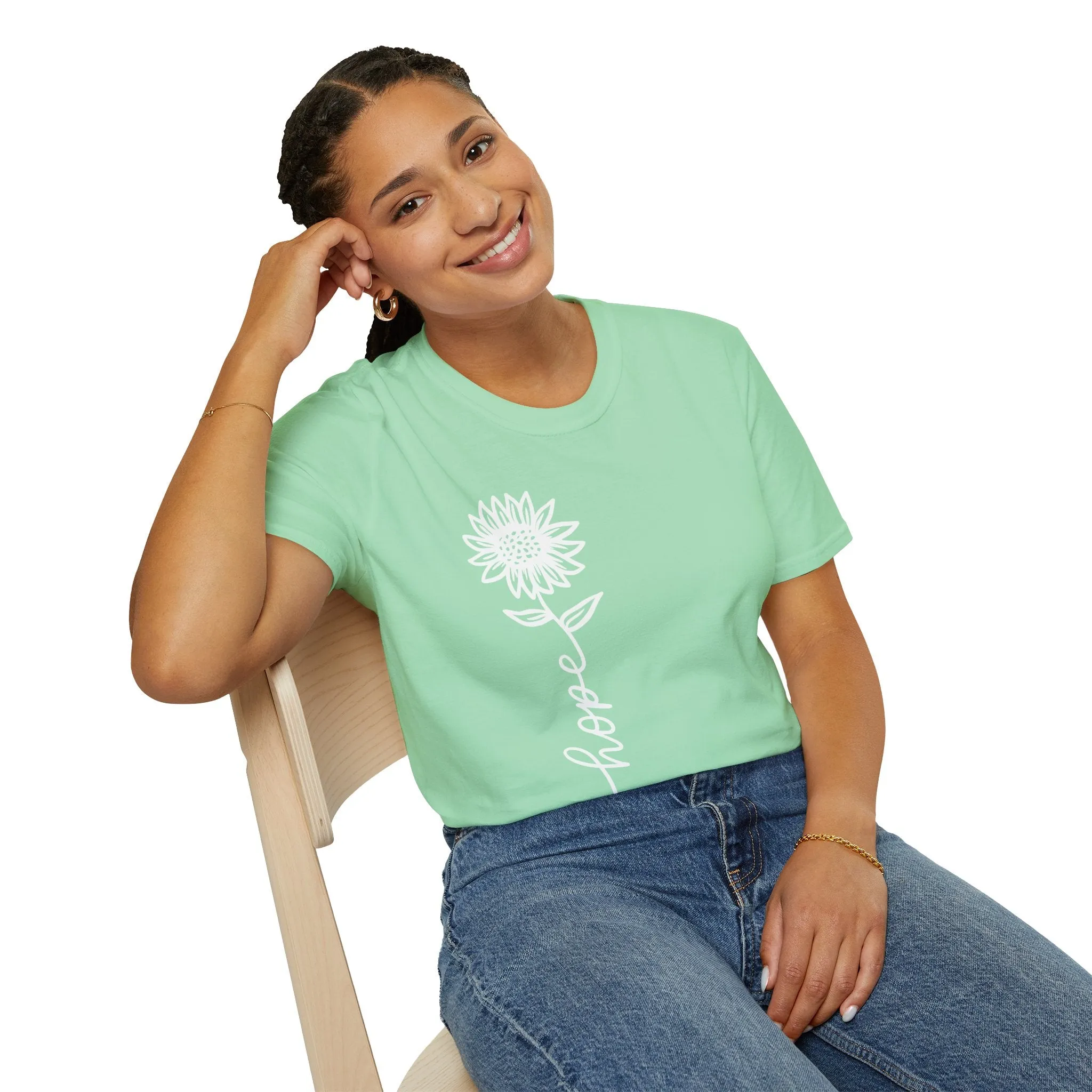 Hope-Inspired Unisex Softstyle T-Shirt - Floral Design for Everyday Wear