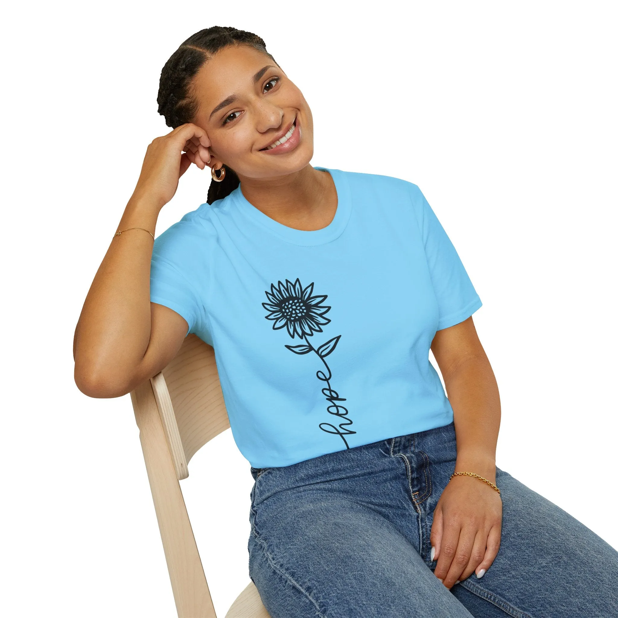 Hope-Inspired Unisex Softstyle T-Shirt - Floral Design for Everyday Wear