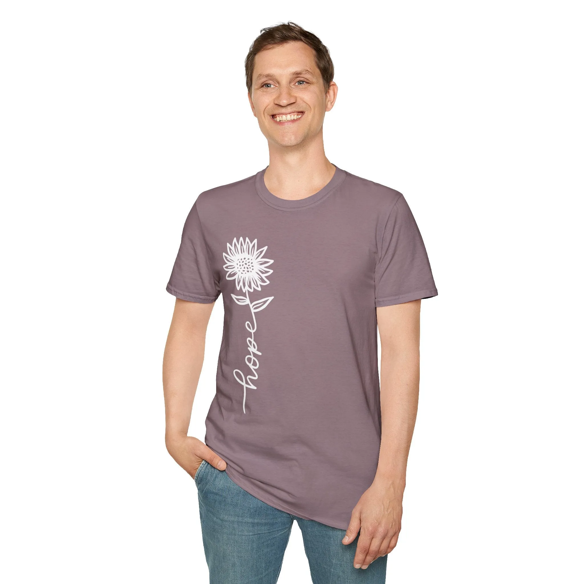 Hope-Inspired Unisex Softstyle T-Shirt - Floral Design for Everyday Wear