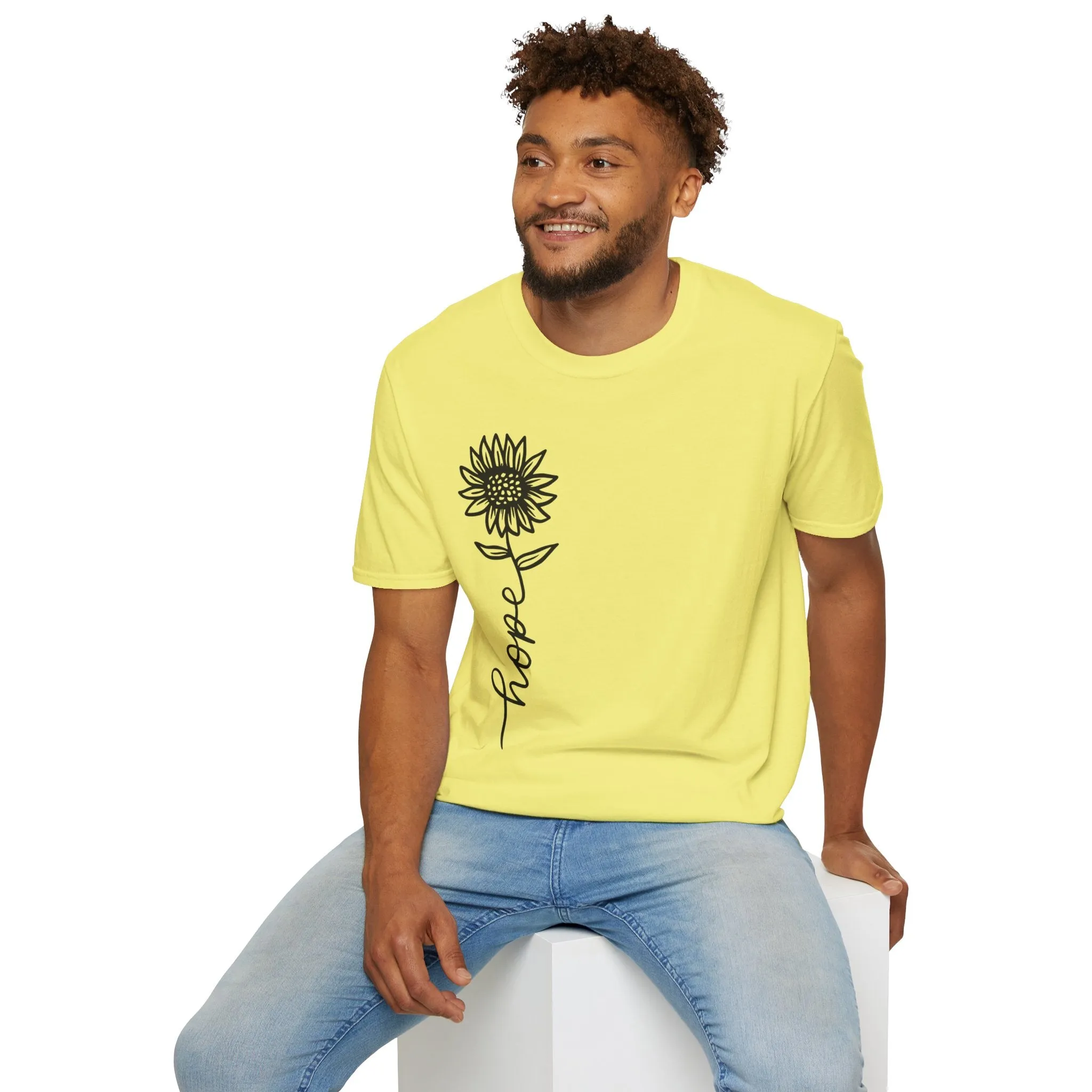 Hope-Inspired Unisex Softstyle T-Shirt - Floral Design for Everyday Wear