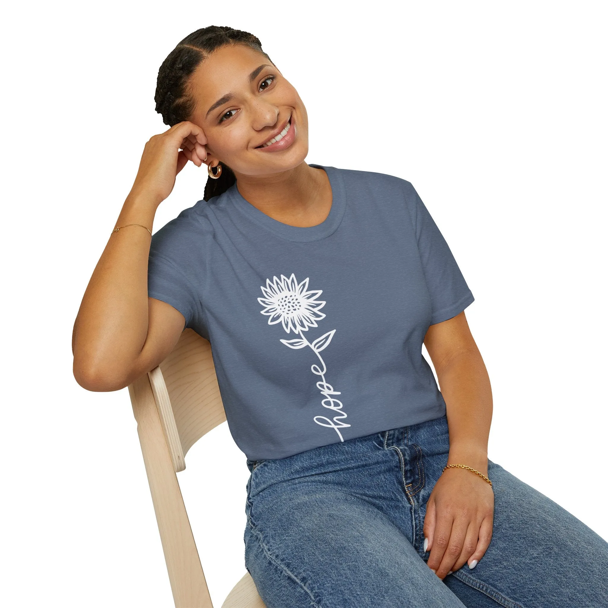 Hope-Inspired Unisex Softstyle T-Shirt - Floral Design for Everyday Wear