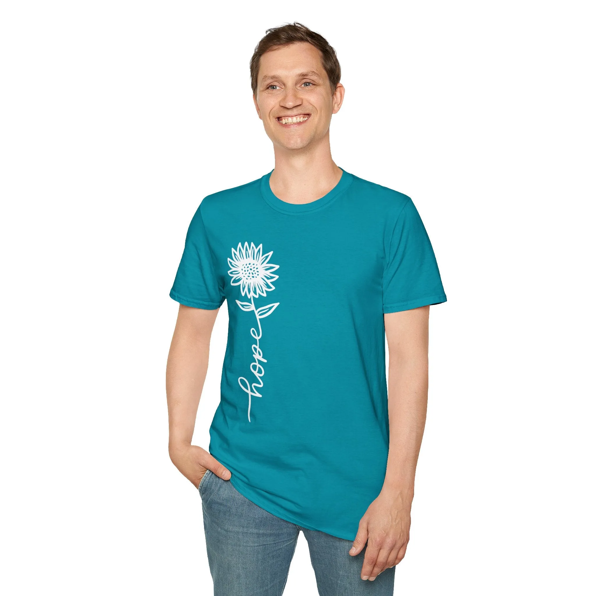 Hope-Inspired Unisex Softstyle T-Shirt - Floral Design for Everyday Wear