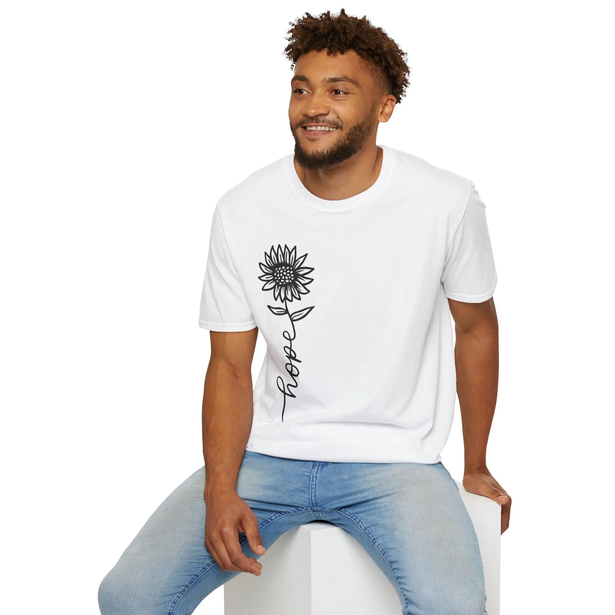 Hope-Inspired Unisex Softstyle T-Shirt - Floral Design for Everyday Wear