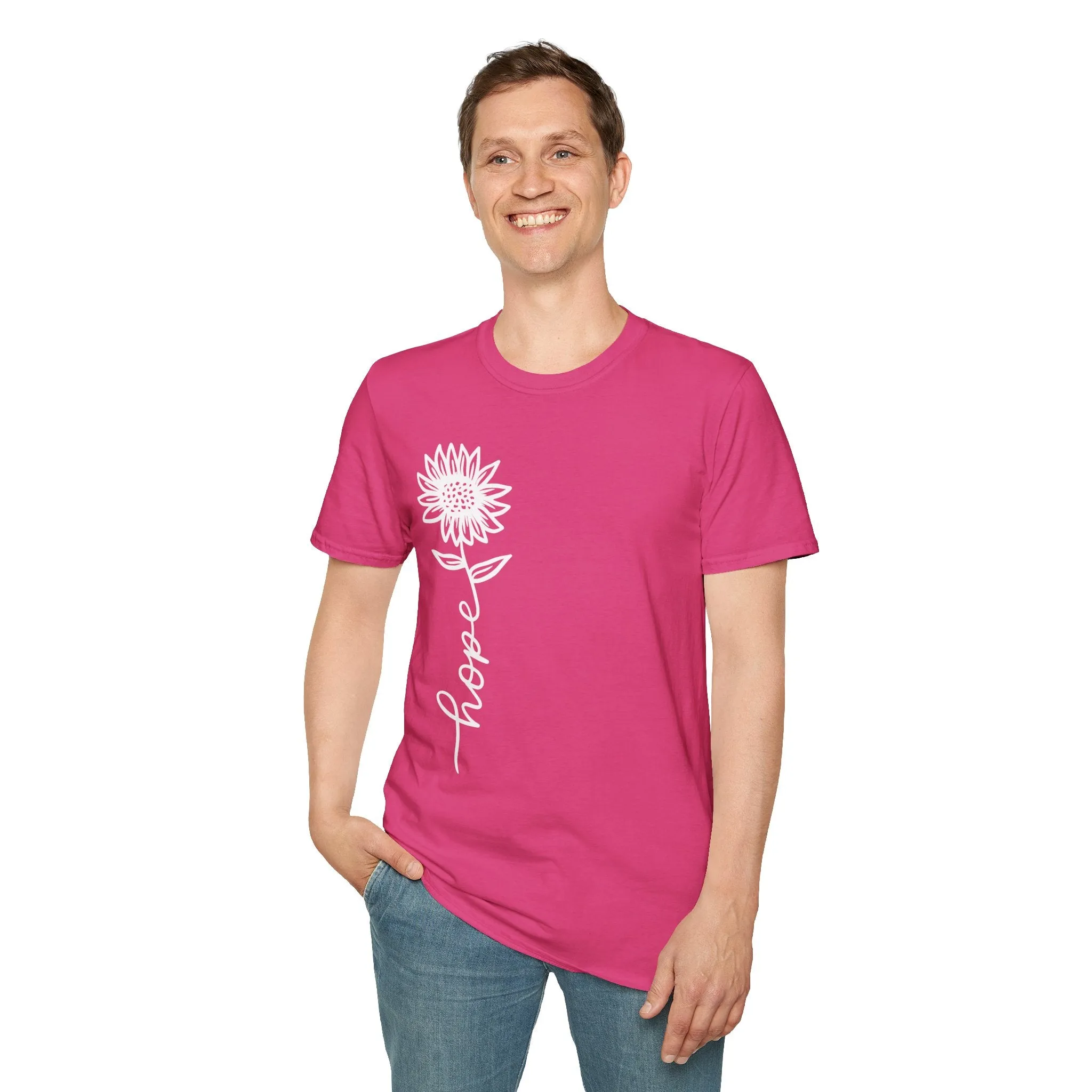Hope-Inspired Unisex Softstyle T-Shirt - Floral Design for Everyday Wear