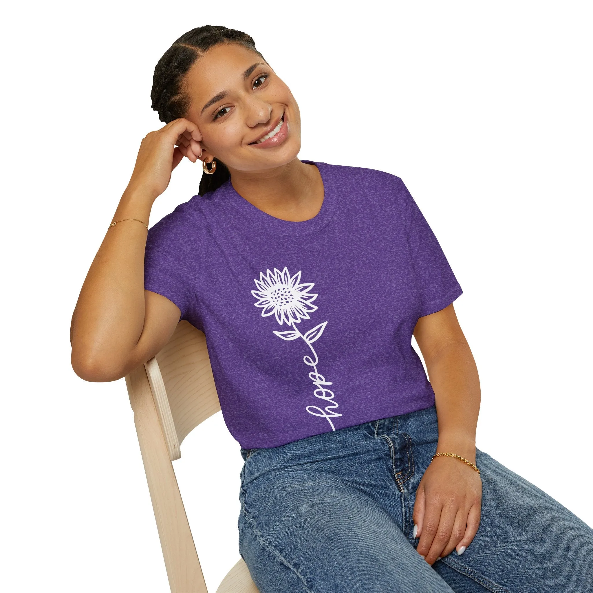 Hope-Inspired Unisex Softstyle T-Shirt - Floral Design for Everyday Wear
