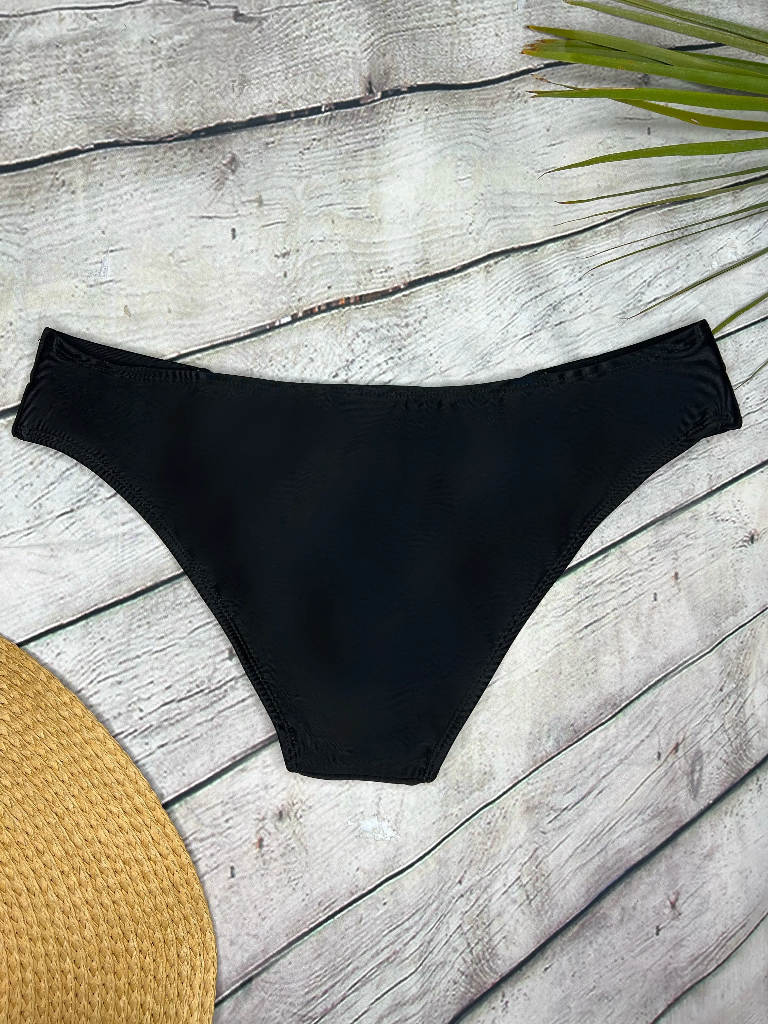 Ibiza Luxe Midi Bikini Bottoms in Black