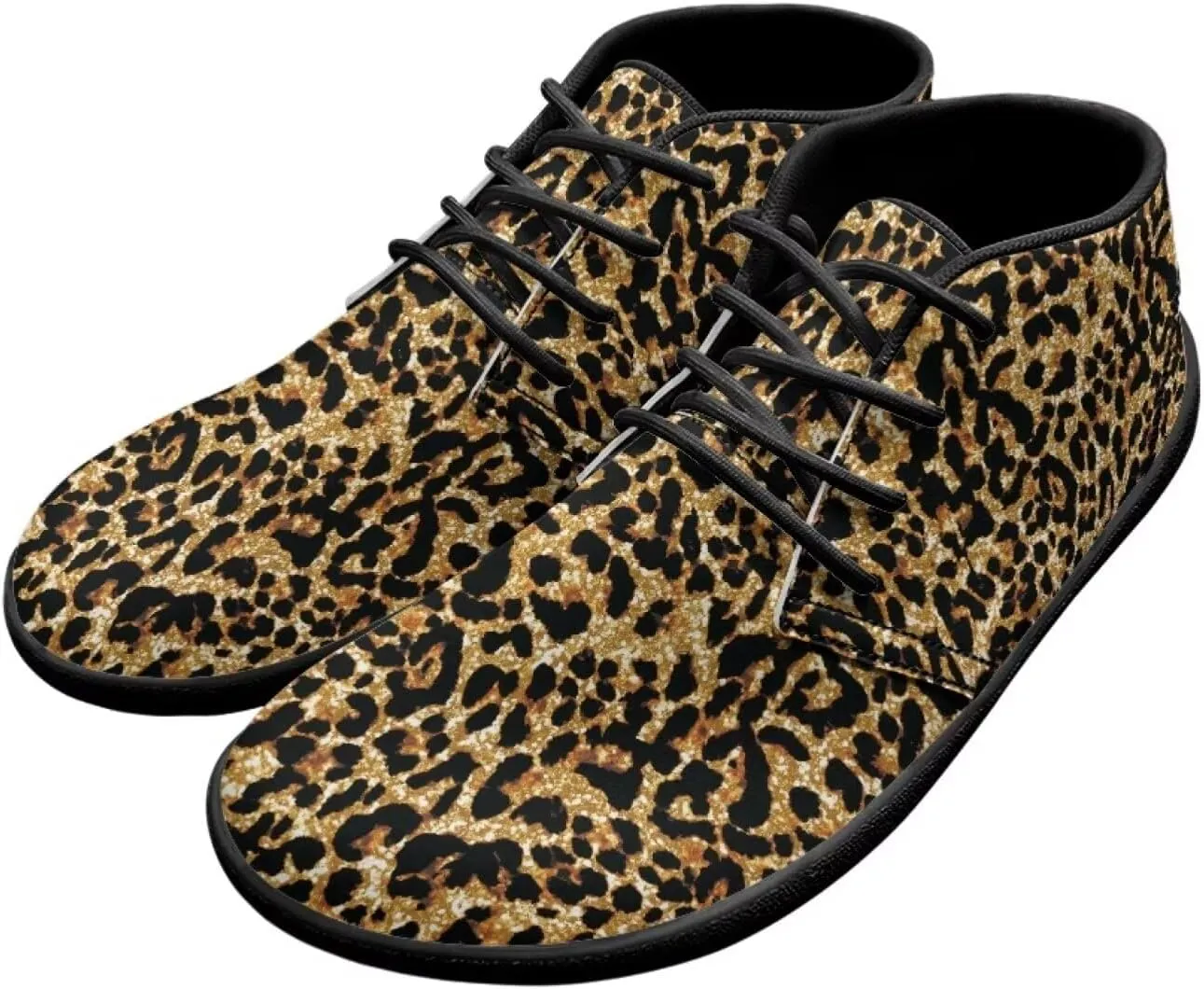 Jeiento Fish Scale Print Mens Barefoot Walking Shoes with Rubber Sole Zero Drop Sole