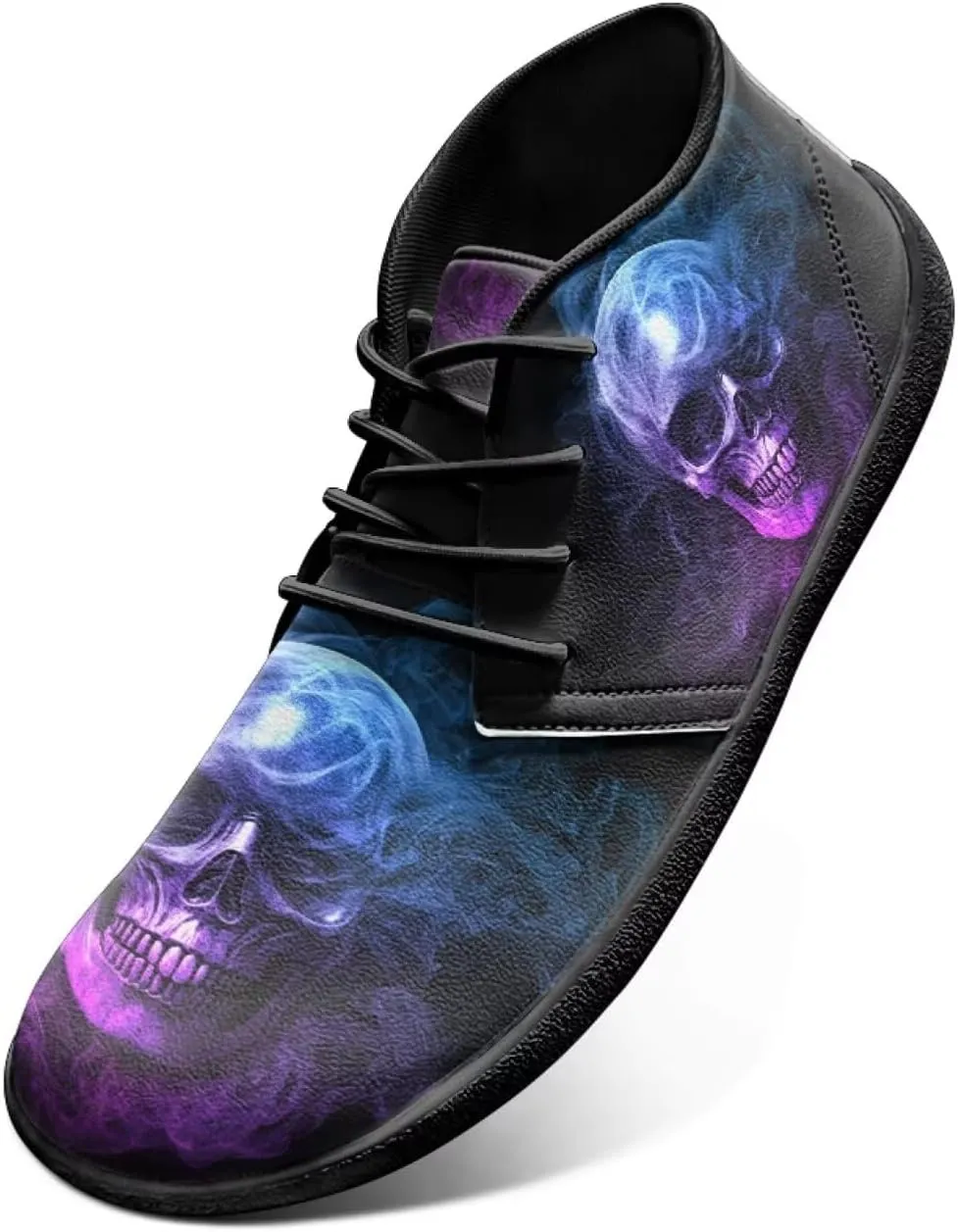 Jeiento Men's Gothic Skull Walking Shoes Wide Toe Barefoot Shoes Zero Drop Casual Sneakers