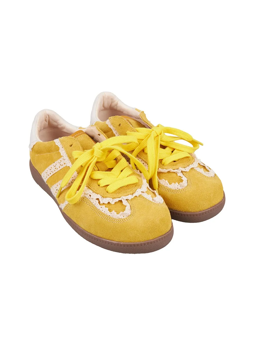 Lace-Trim Striped Sneakers IJ503