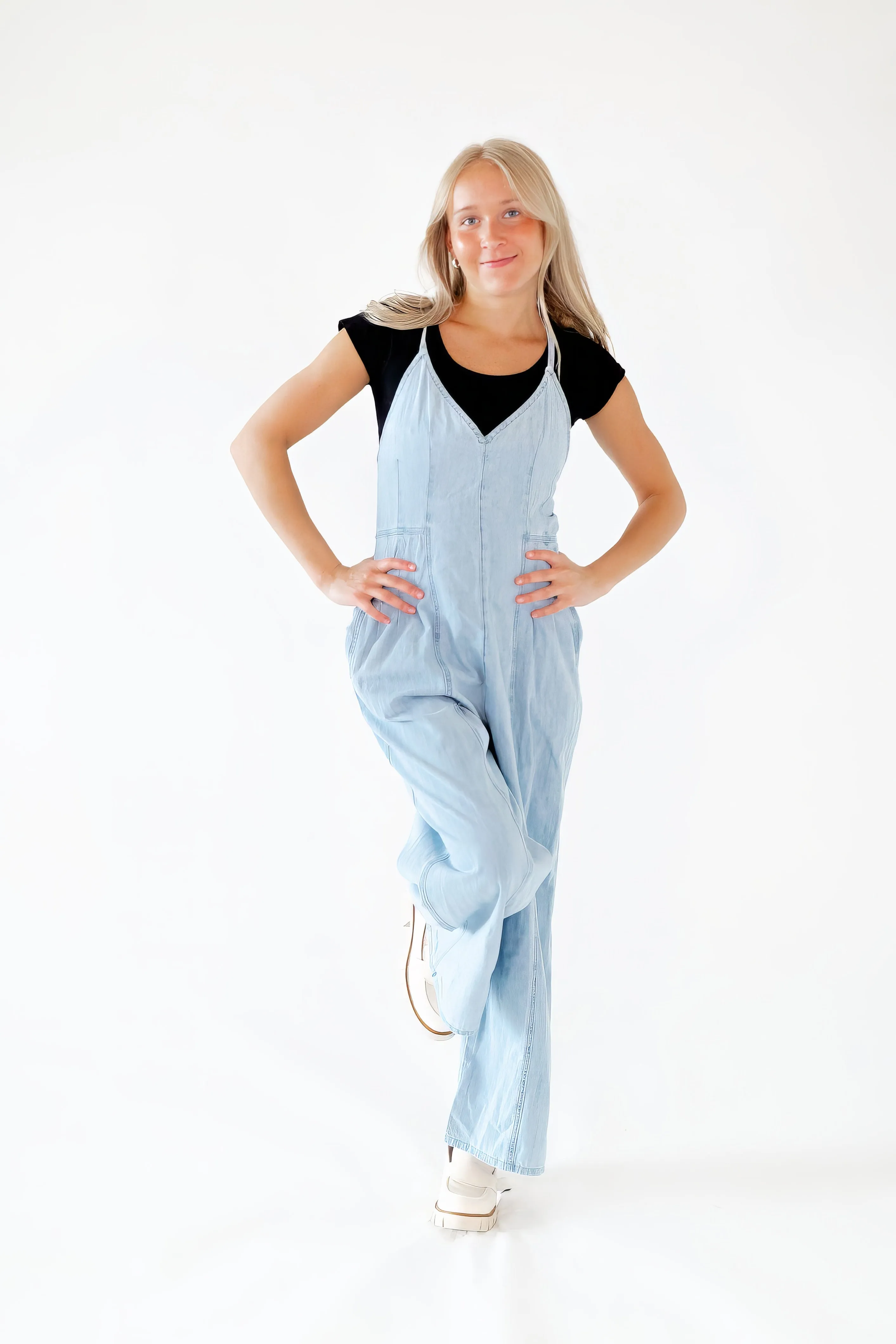 Madison Lace Up Back Jumpsuit