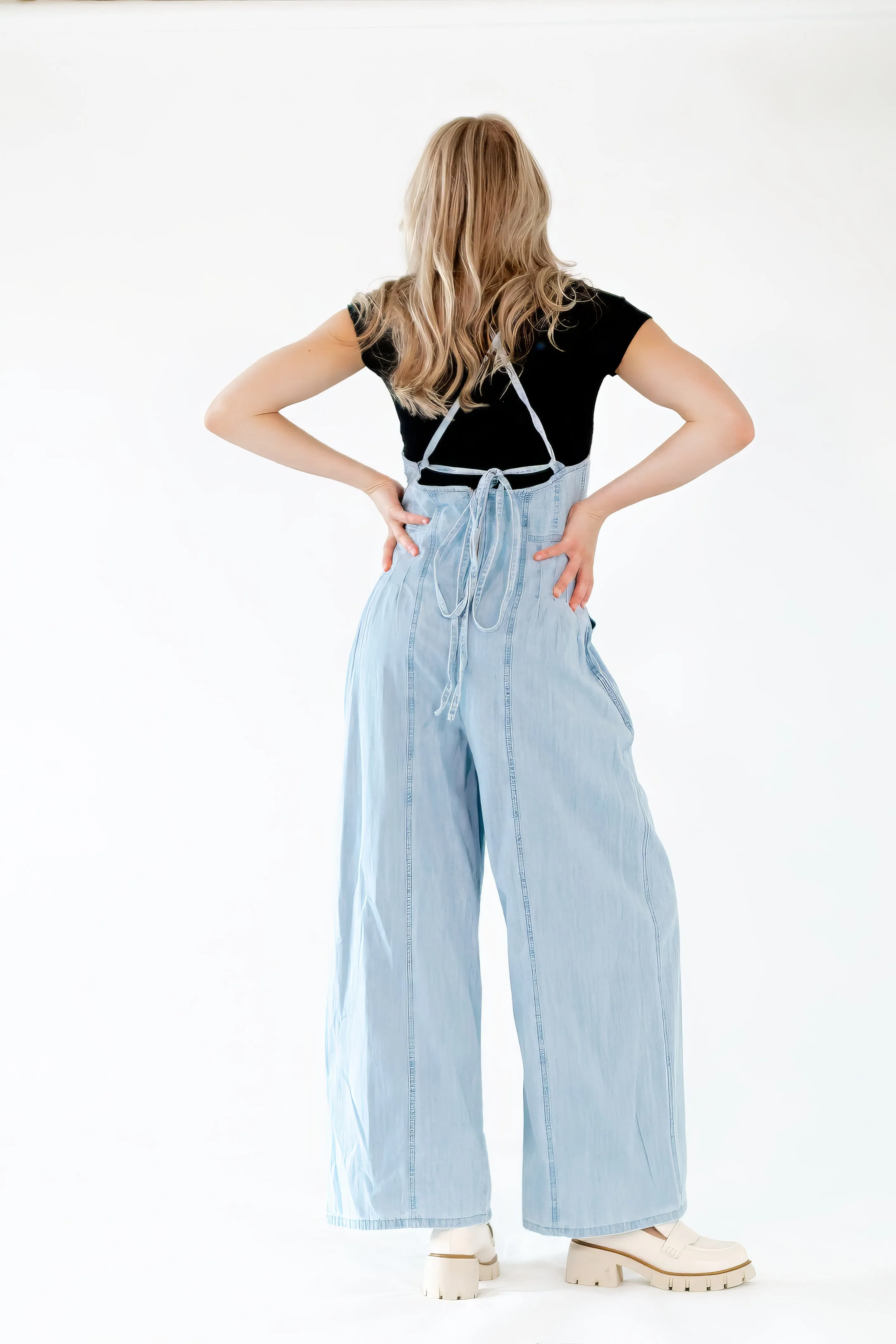 Madison Lace Up Back Jumpsuit