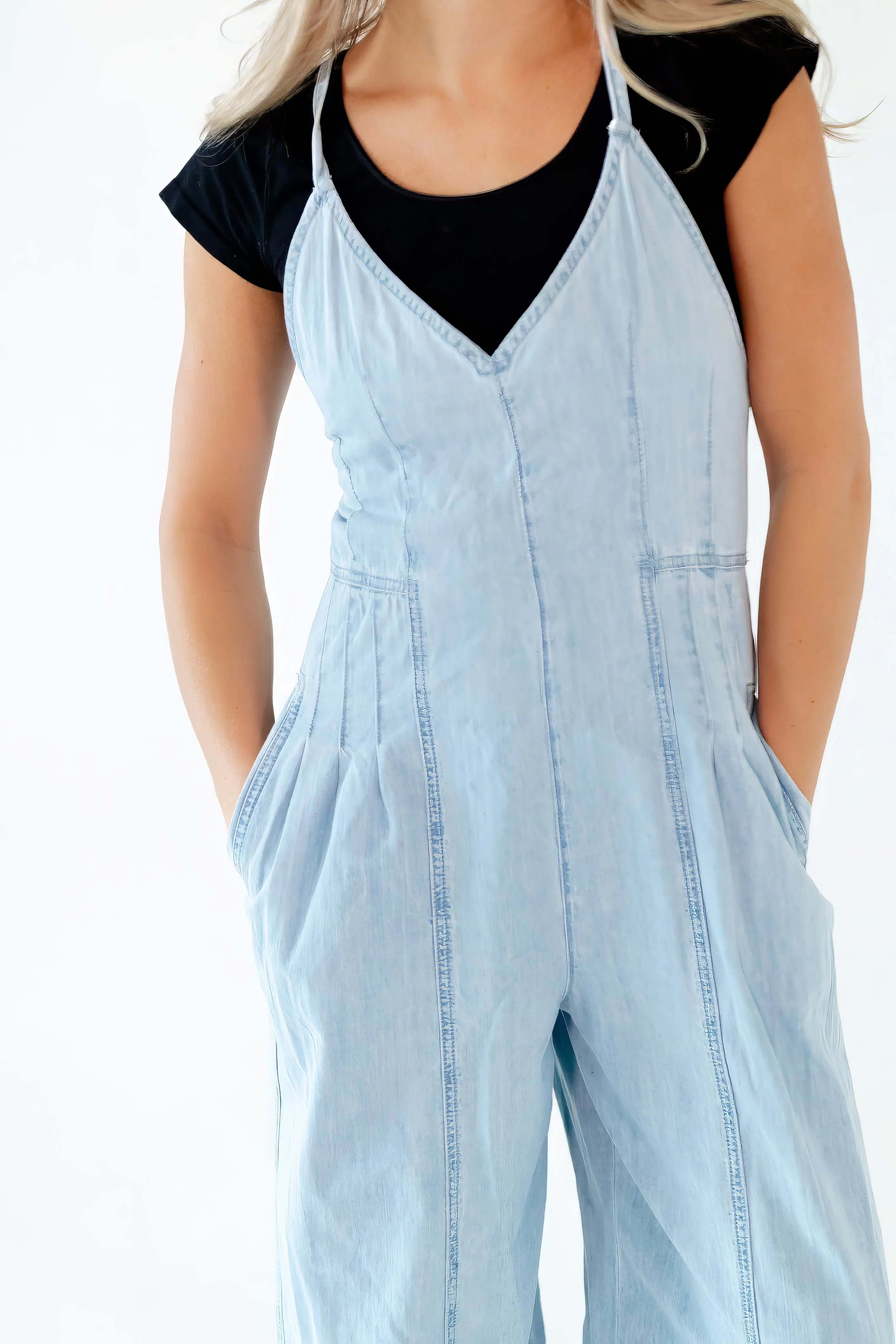 Madison Lace Up Back Jumpsuit