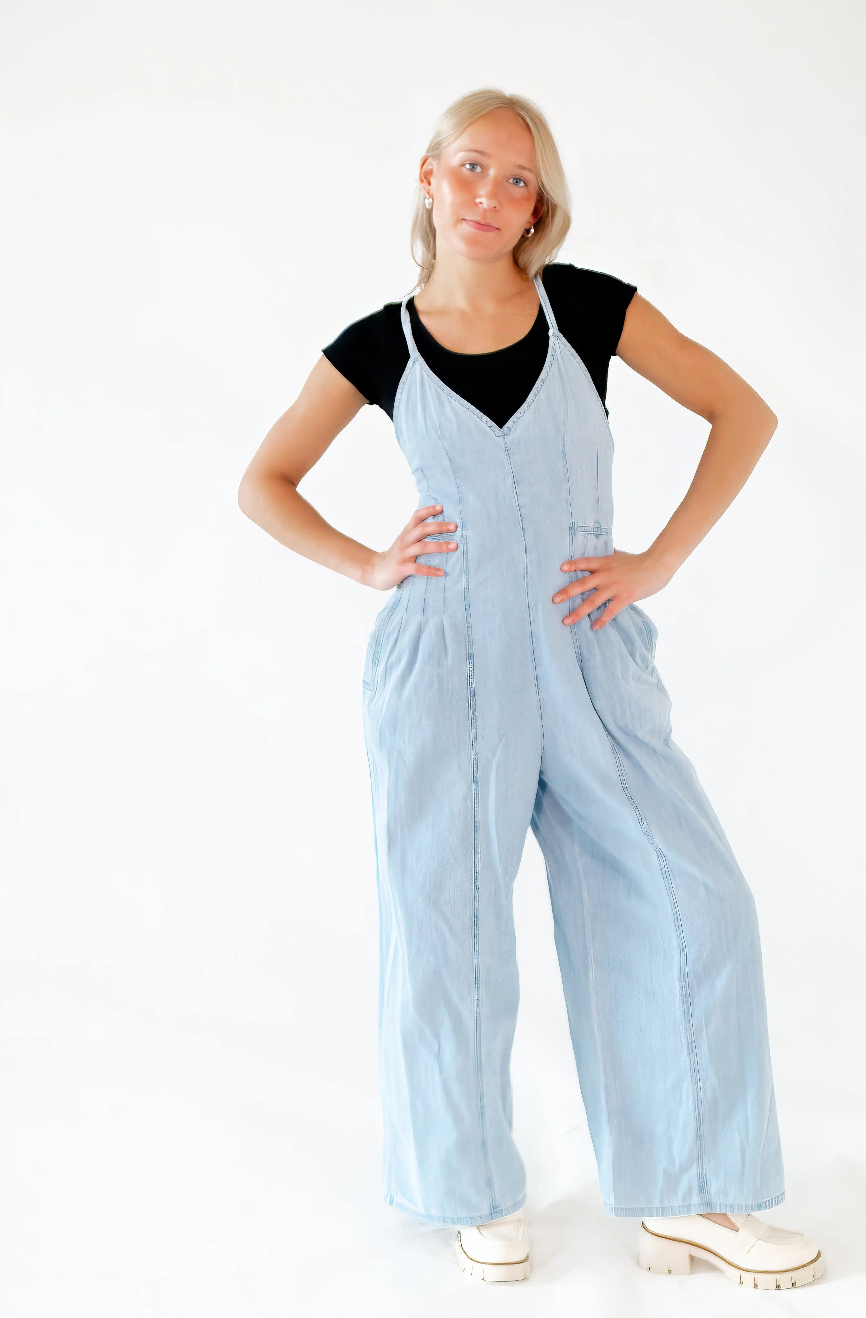 Madison Lace Up Back Jumpsuit