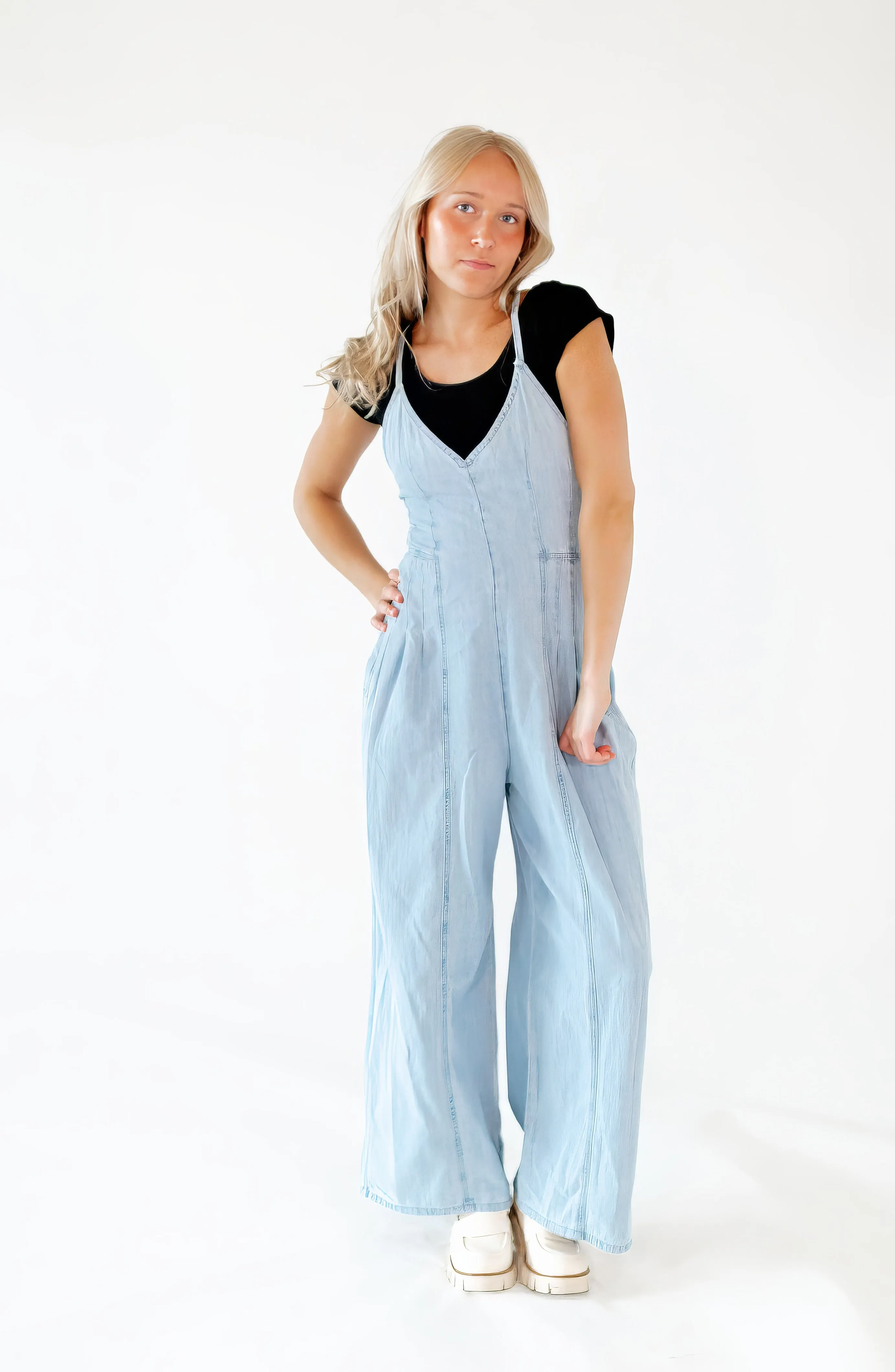 Madison Lace Up Back Jumpsuit