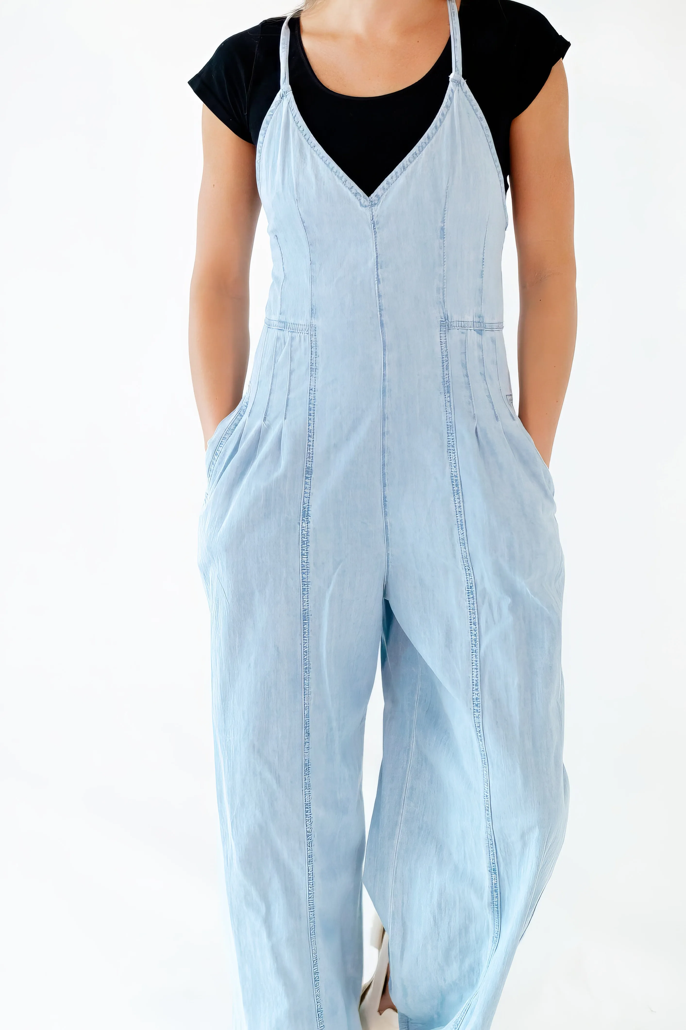 Madison Lace Up Back Jumpsuit