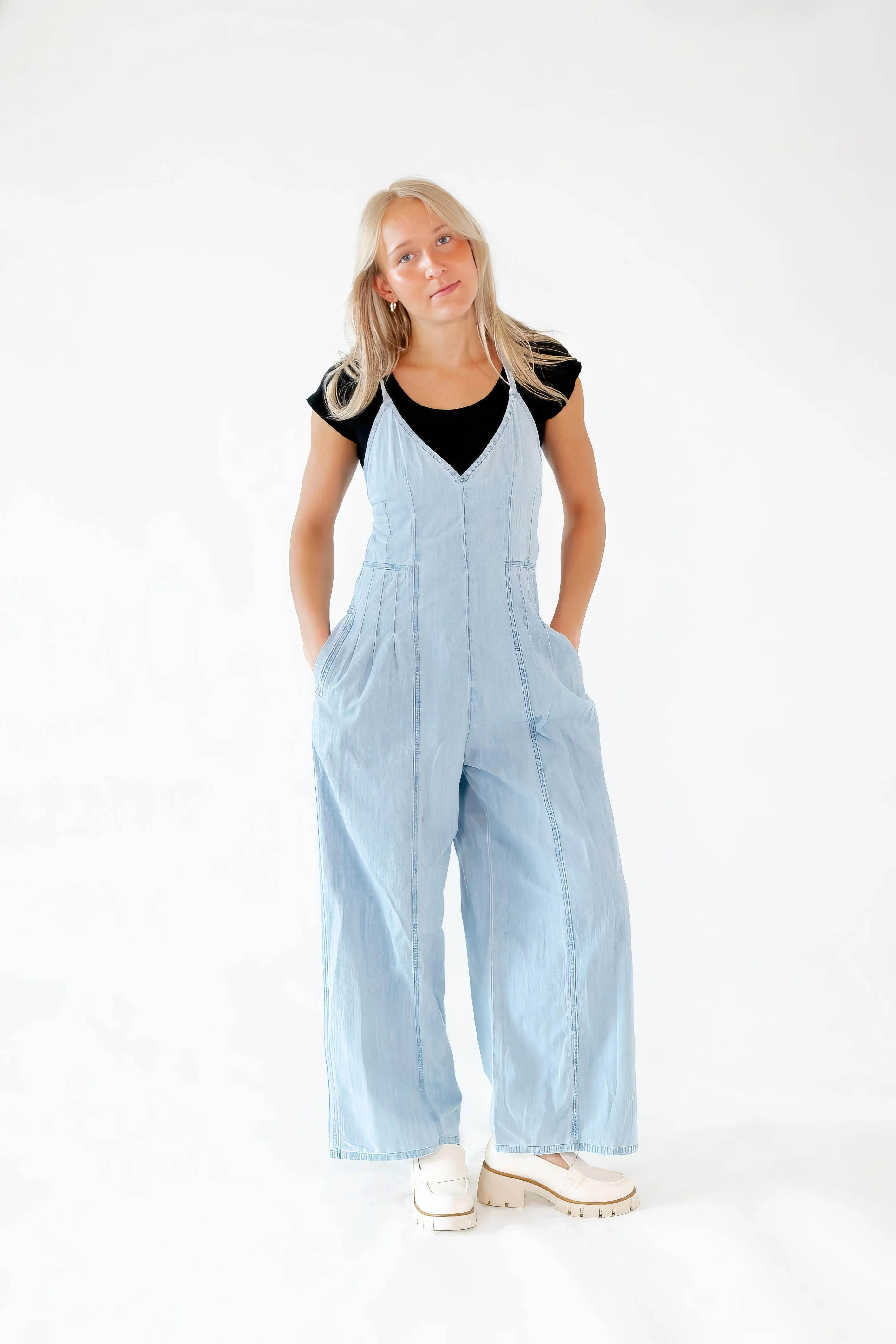 Madison Lace Up Back Jumpsuit