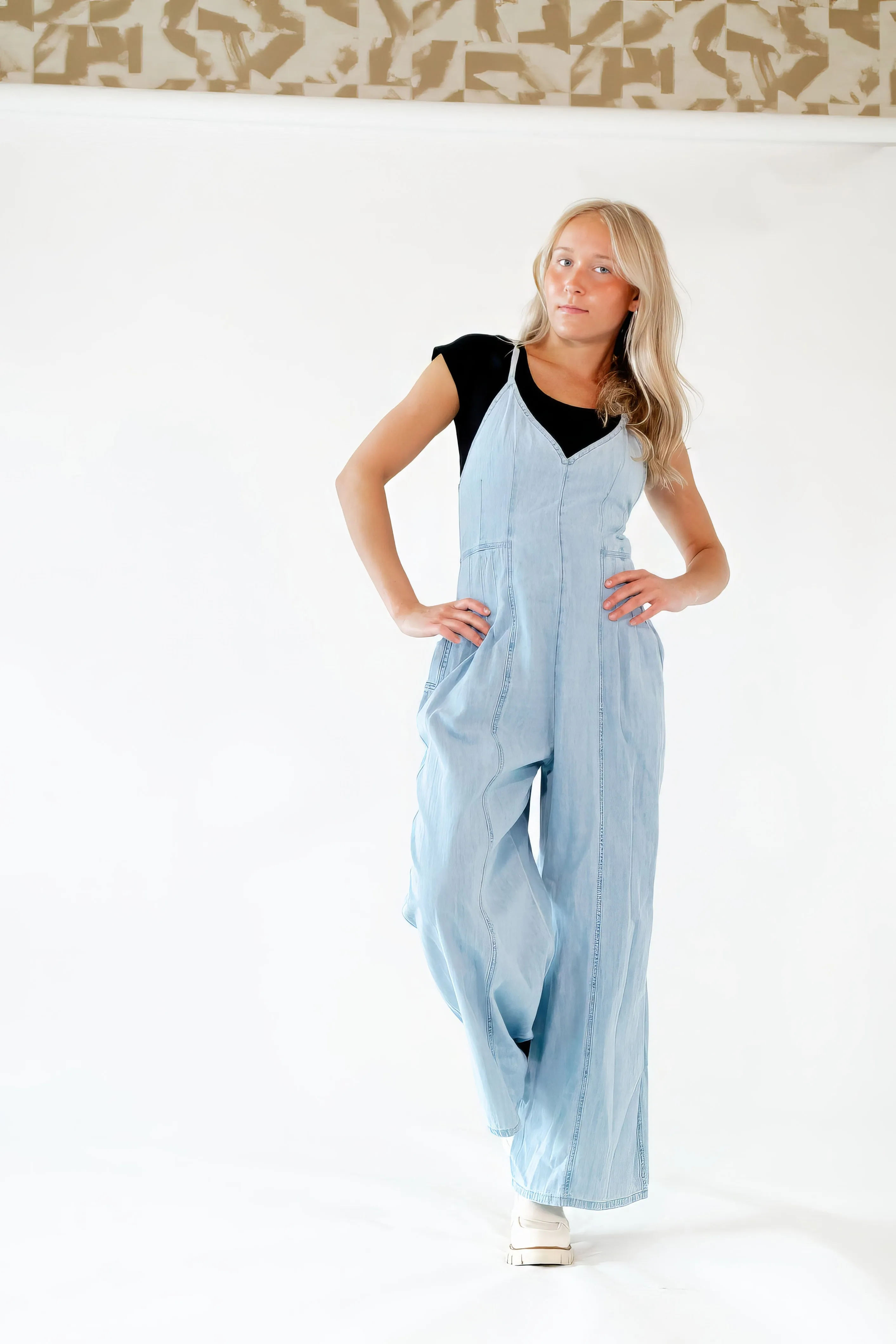 Madison Lace Up Back Jumpsuit