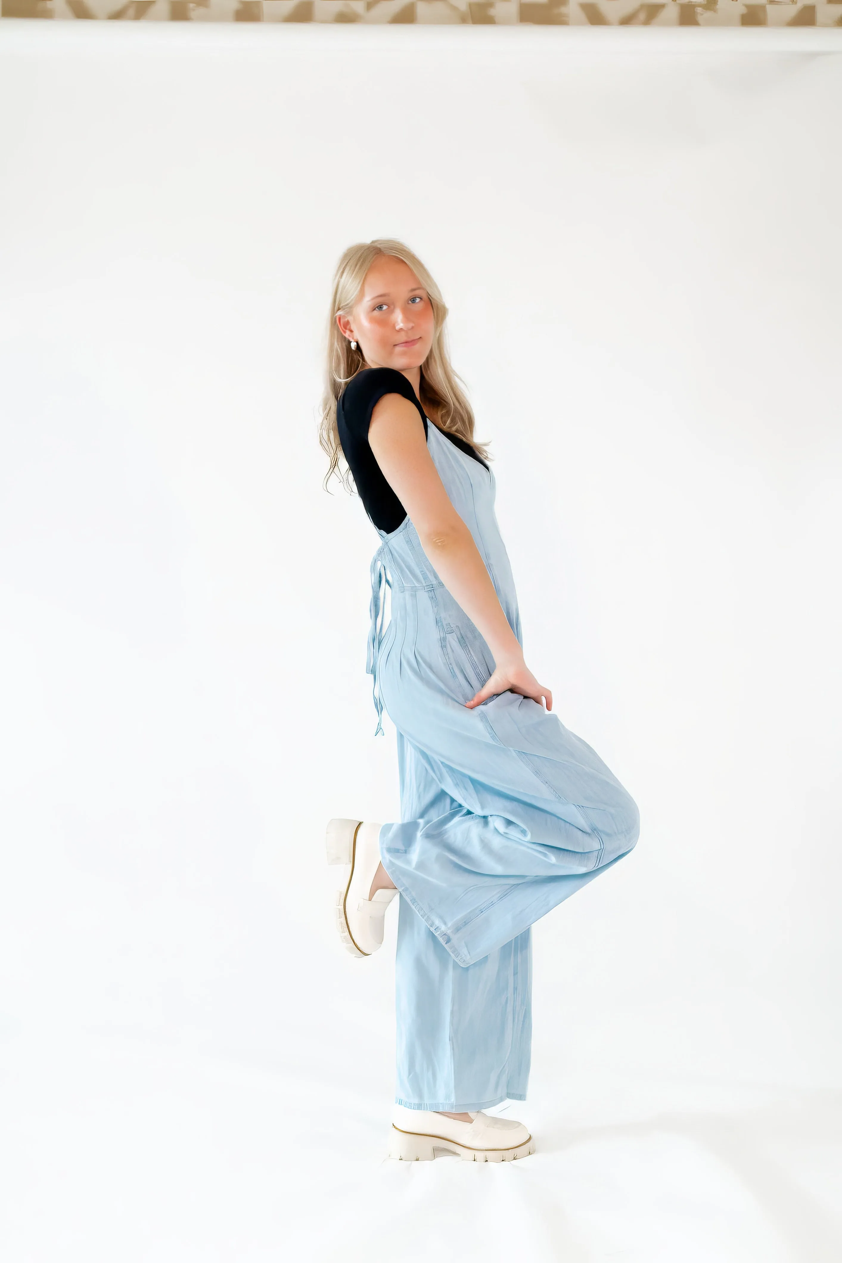 Madison Lace Up Back Jumpsuit