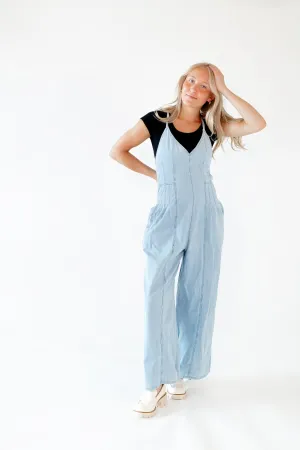 Madison Lace Up Back Jumpsuit