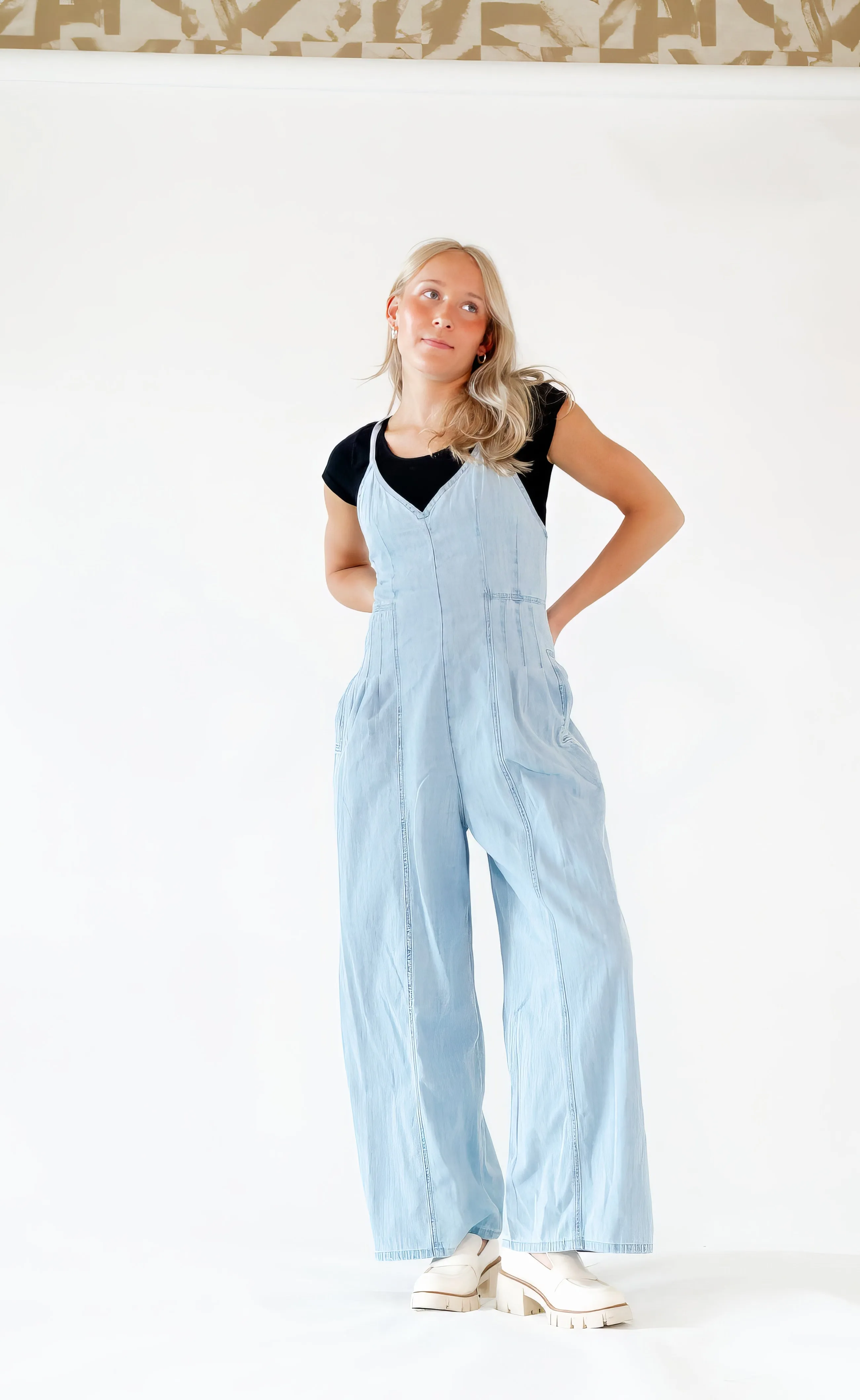Madison Lace Up Back Jumpsuit