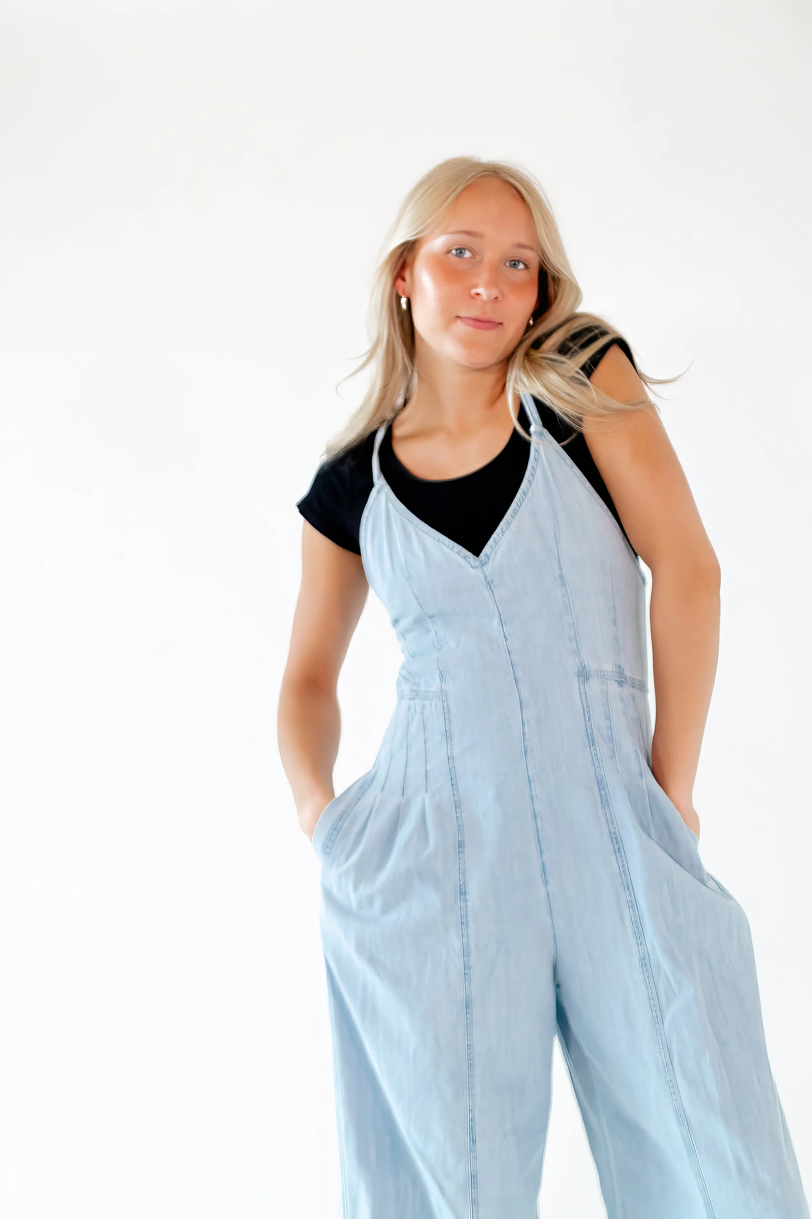 Madison Lace Up Back Jumpsuit