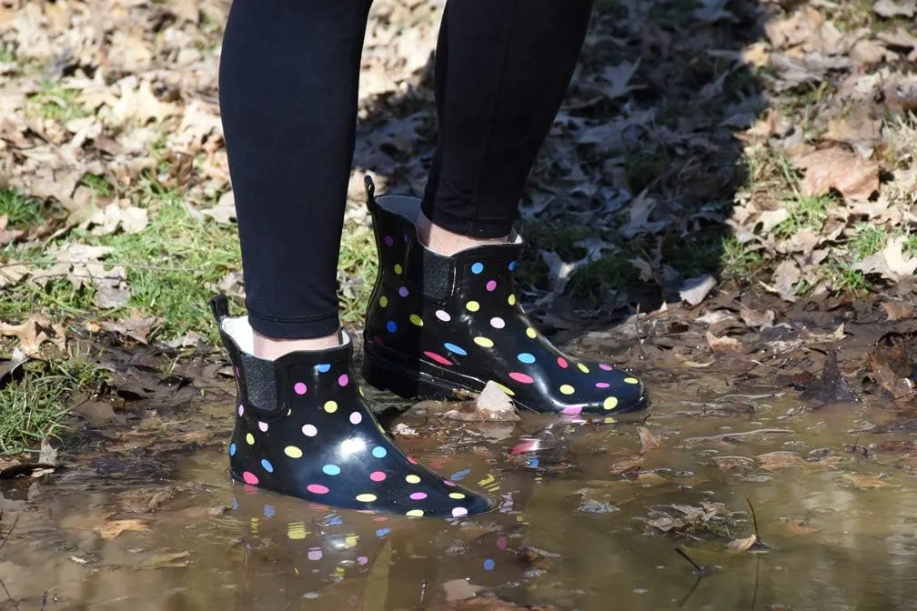 NORTY - Womens Ankle Rain Boots - Ladies Waterproof Winter Spring Garden Boot runs  size large