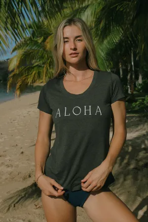O E Scoop Tee in Cloud Gray