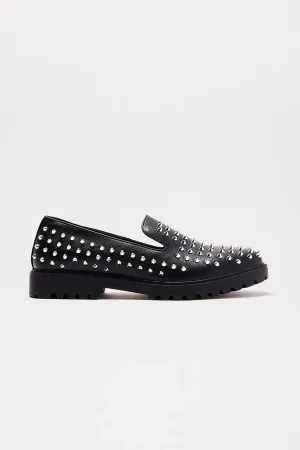 On The Edge Studded Loafers -12 Black