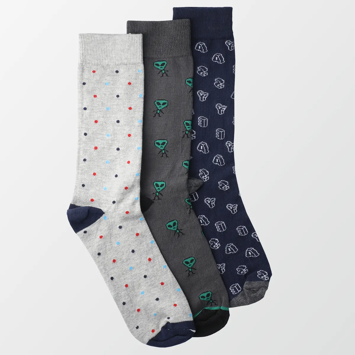 Pack of 3 - Crew Socks - Printed