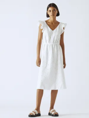 Paul Smith White Broderie Anglaise Dress W2R-539D-K31025-01