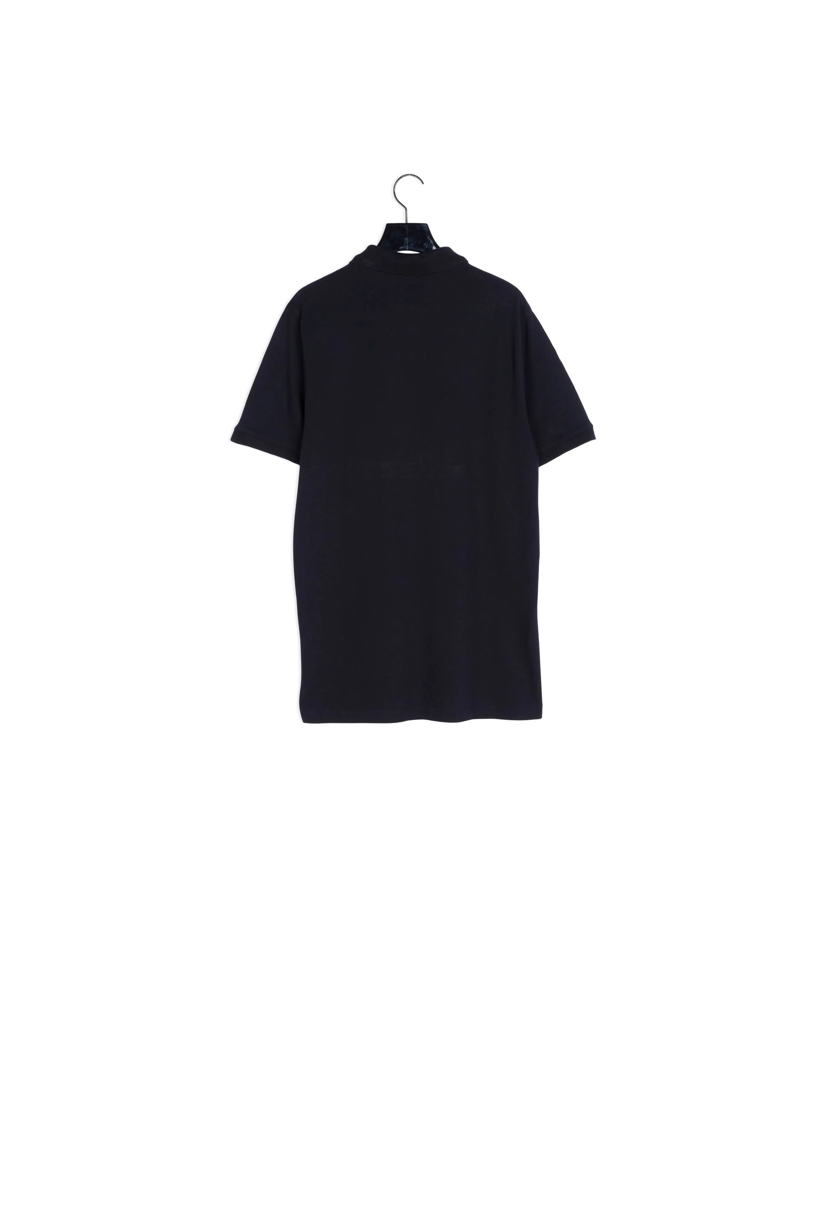 Polo noir col classique à détail brodé