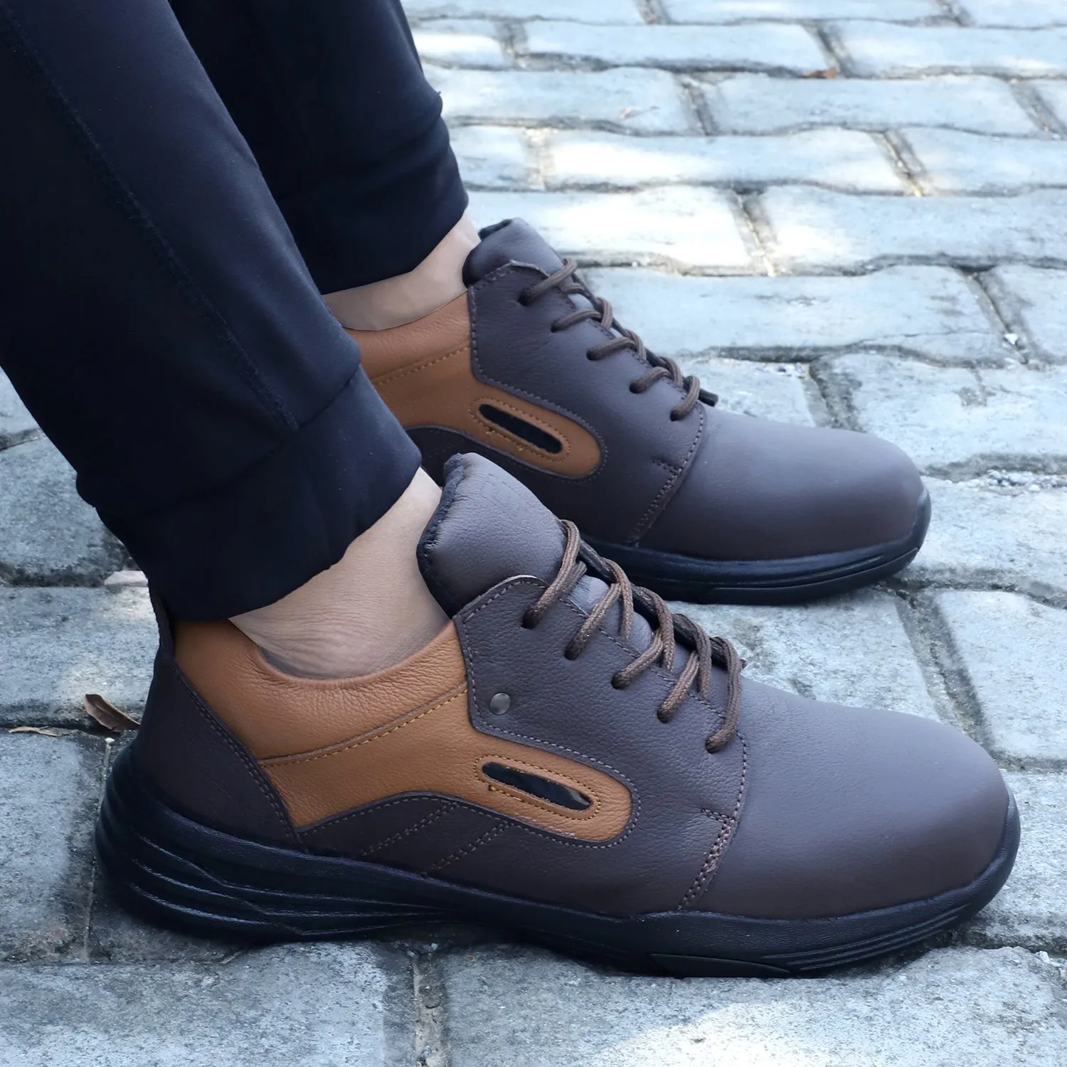 Pro Genuine Leather Light Weight Steel Toe Safety Shoes