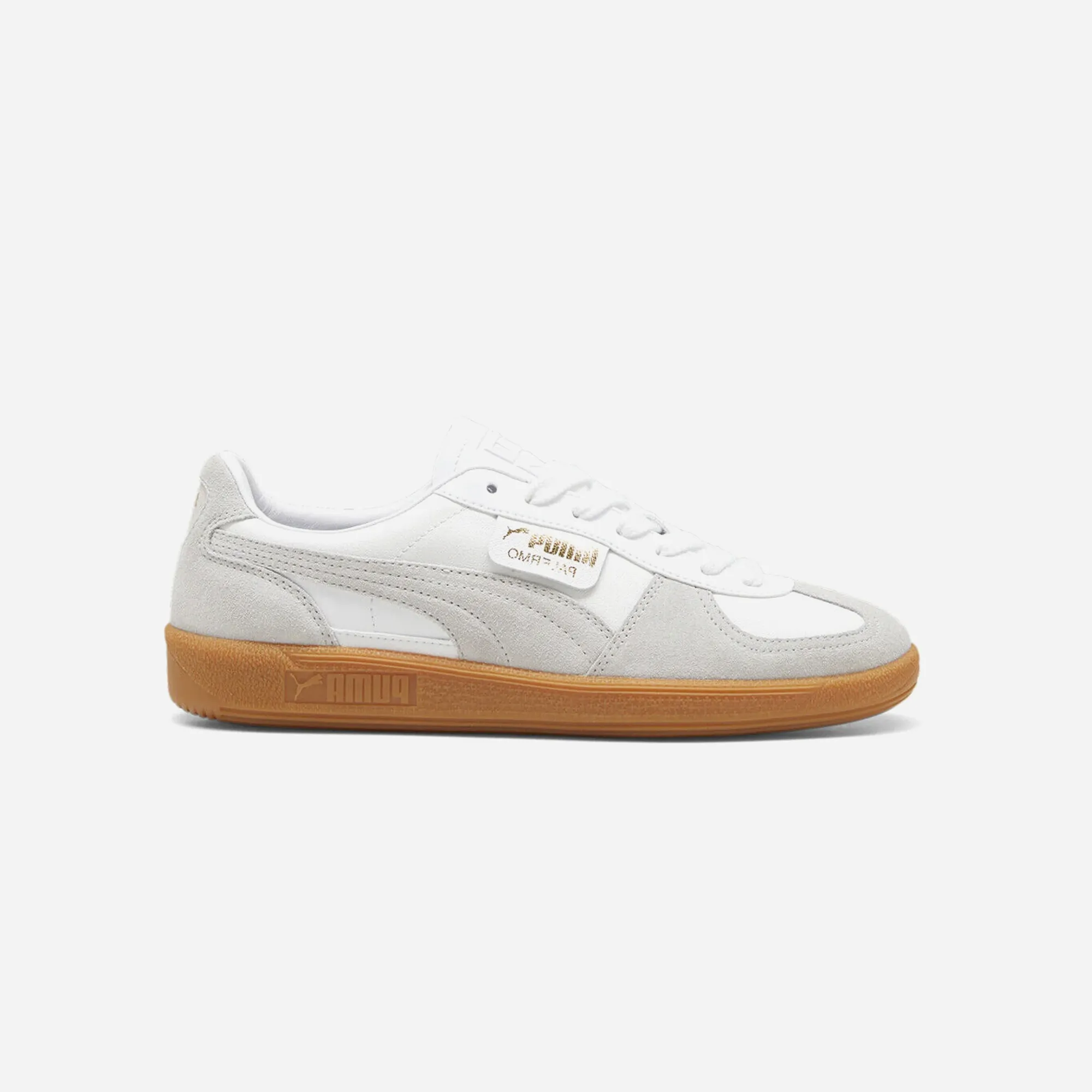 Puma Palermo Lth Unisex Sneakers White-Glacial Gray-Gum