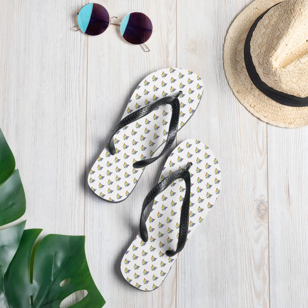 Rainbow Fox Flip-Flops
