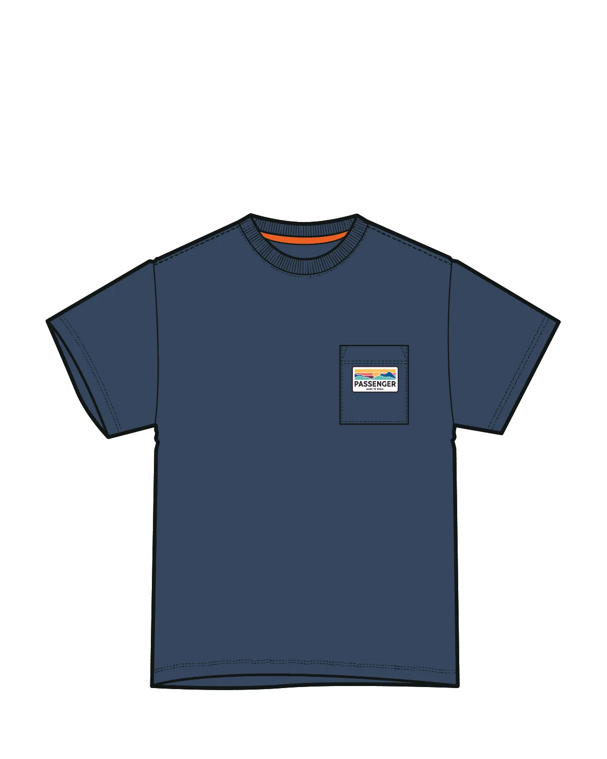 Roamer Patch Relaxed Fit T-Shirt - Dark Denim