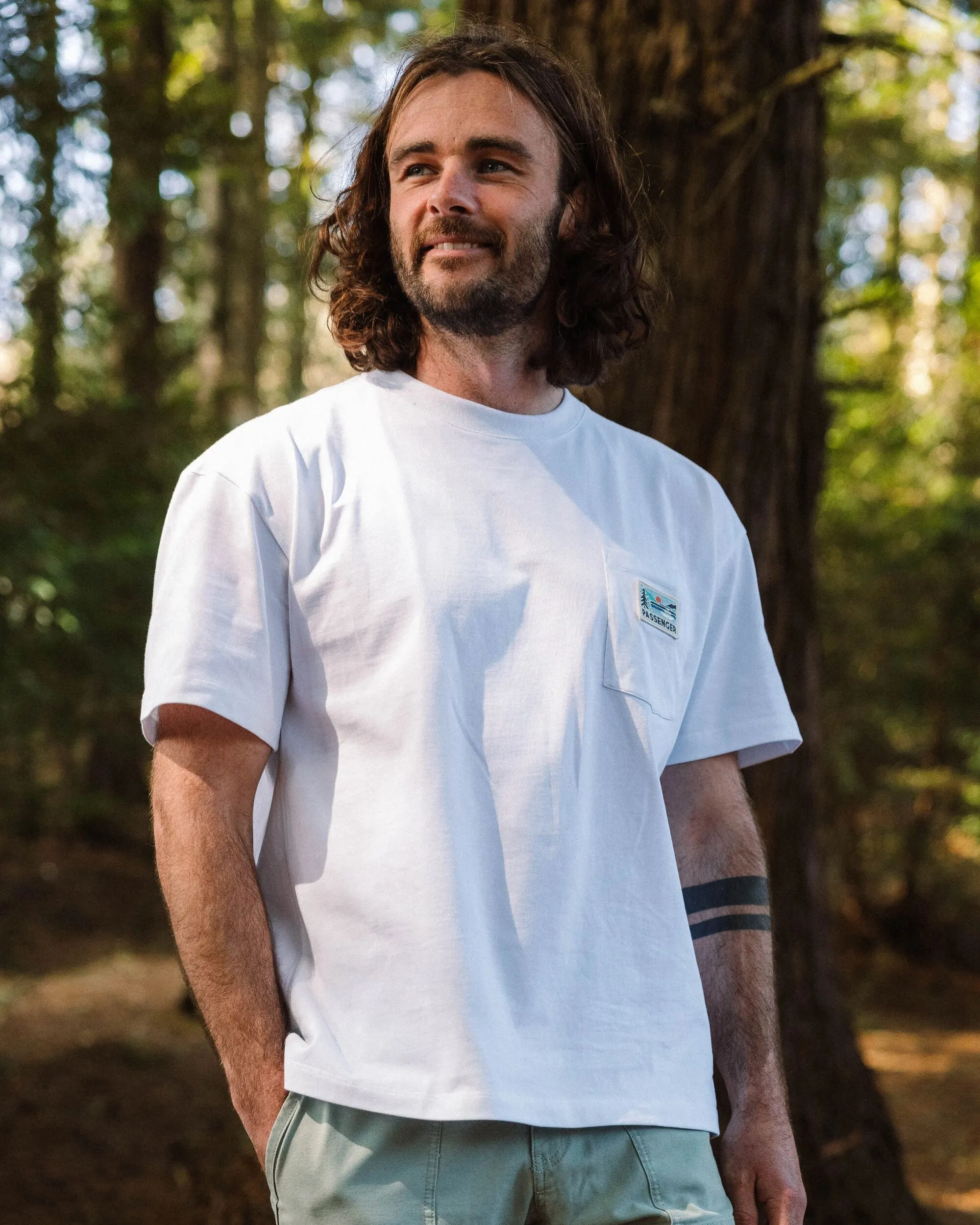 Roamer Patch Relaxed Fit T-Shirt - White