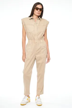 Rosie Shoulder Pad Jumpsuit - Sesame