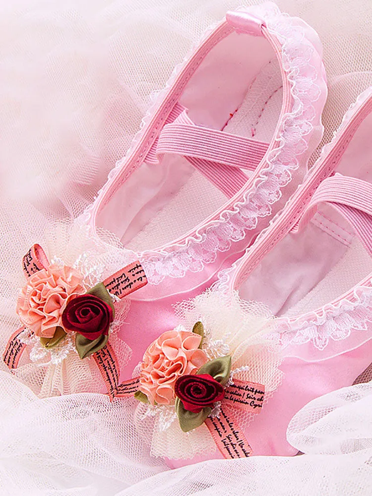 Satin Lace Ballet Soft Sole Practitioner Cat Claw Shoes